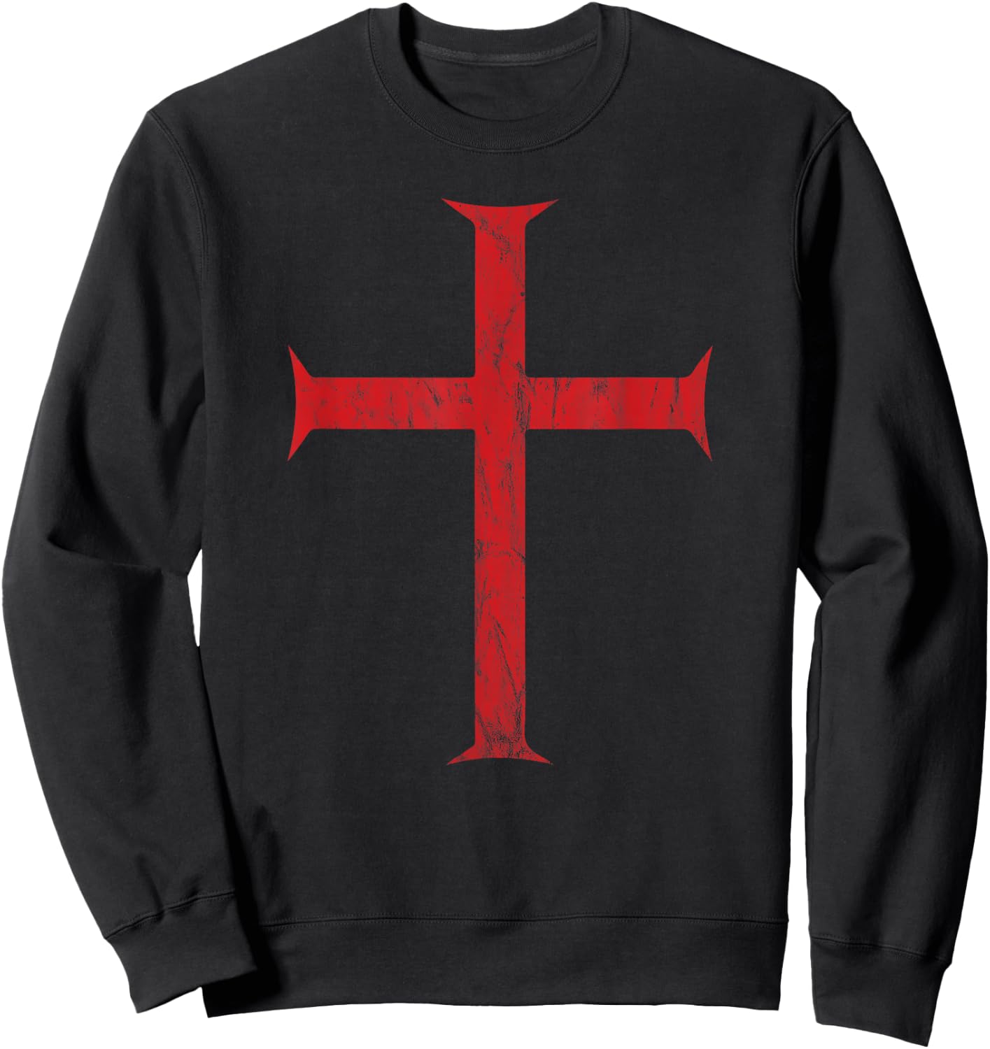 Knight Templar Cross Vintage Sweatshirt - Sweatshirt | Black