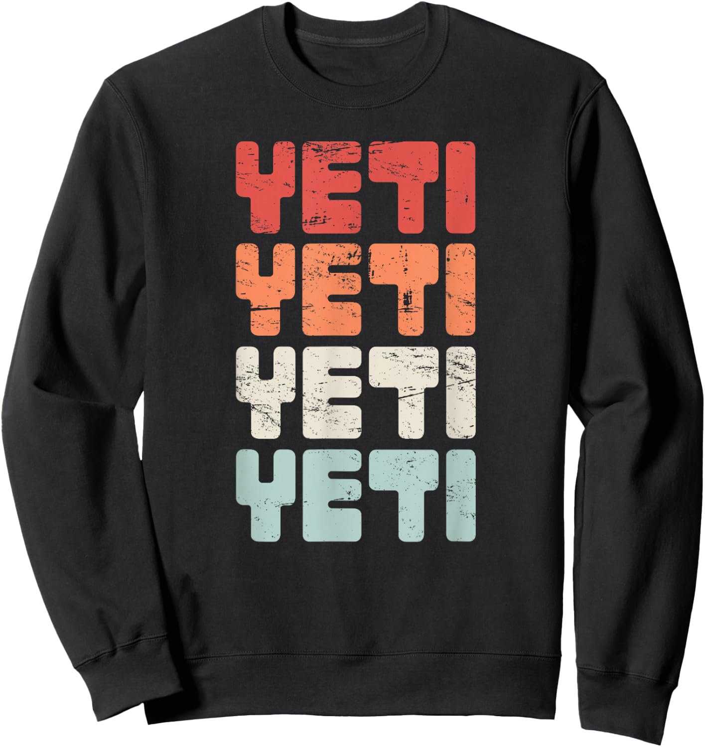 Retro Distressed YETI Bigfoot Vintage Sweatshirt - Sweatshirt | Black