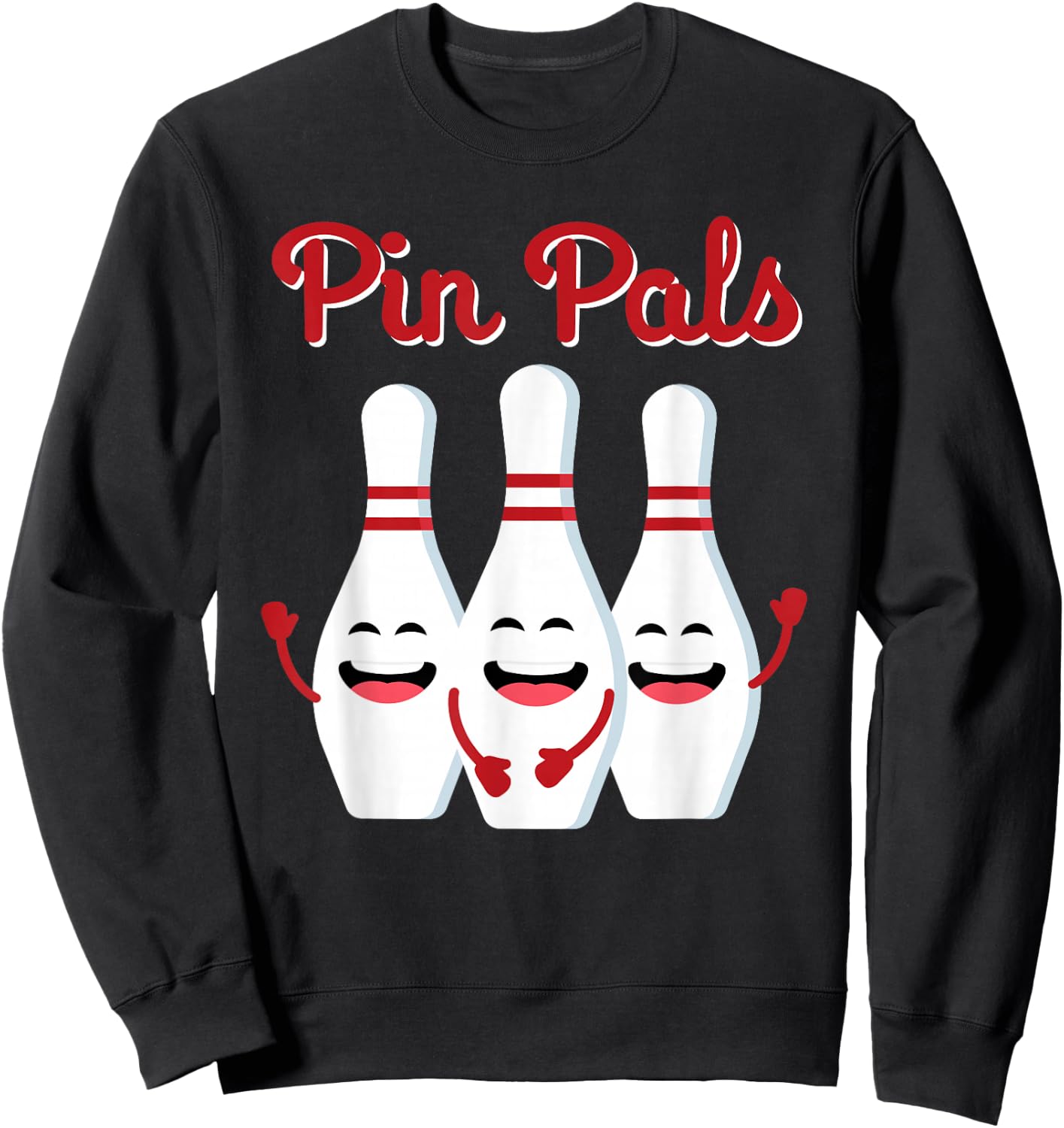 Pin Pals Cute Bowling Shirt Women and Kids Sweatshirt - Sweatshirt | Black