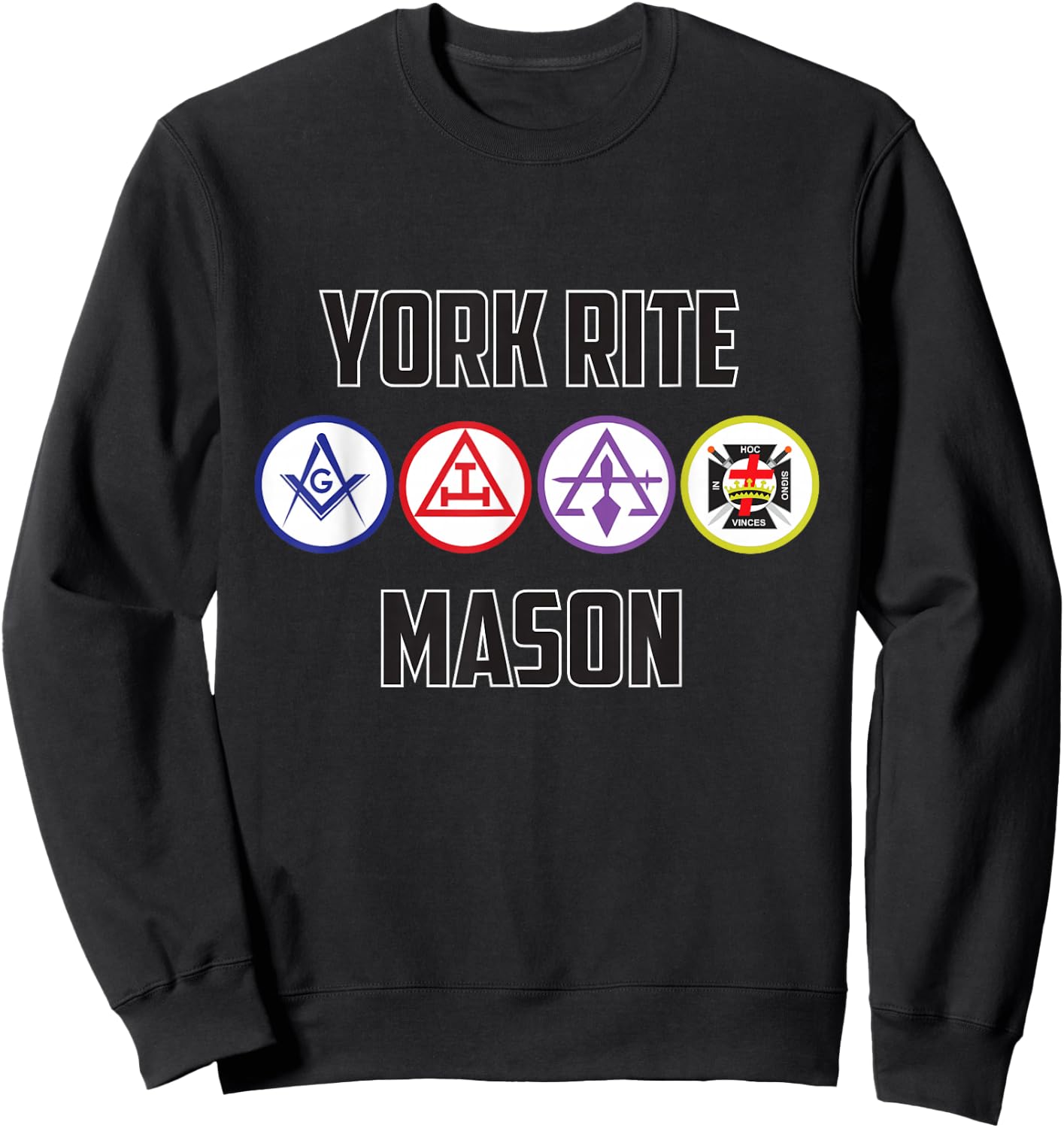 York Rite Mason T Shirt Masonic Sweatshirt - Sweatshirt | Black