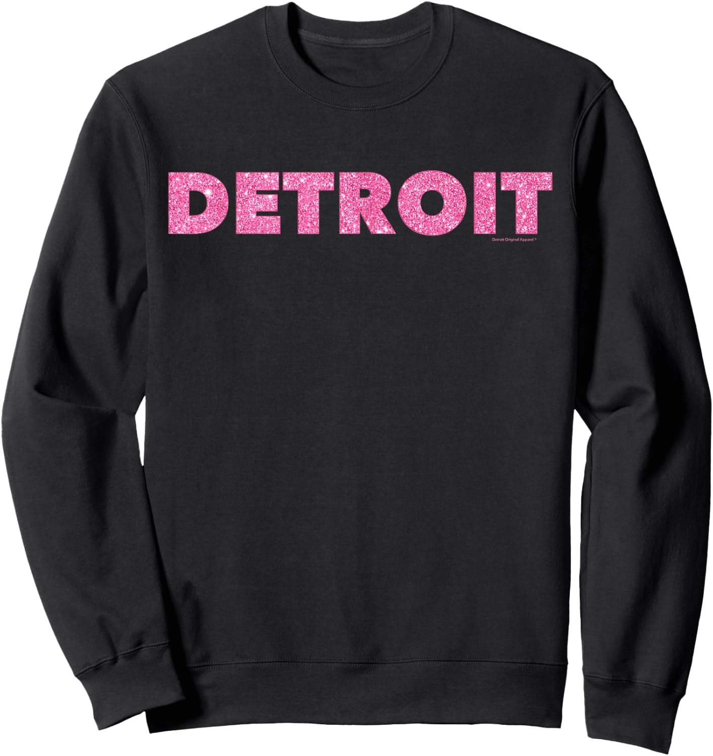 DETROIT PINK Shirt, Motor City Michigan Sweatshirt - Sweatshirt | Black