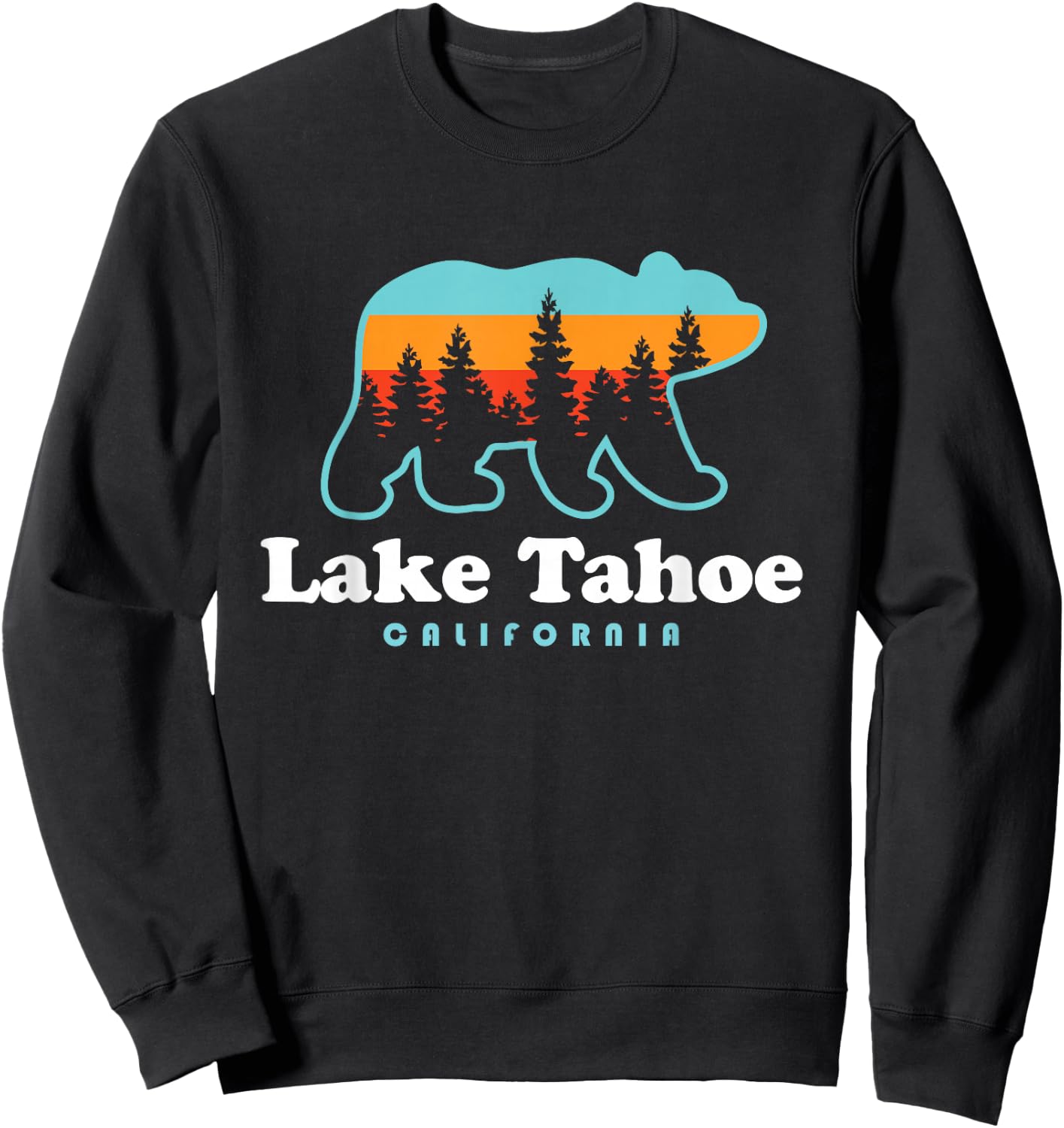 Lake Tahoe California Bear Mountains Hiking Sweatshirt - Sweatshirt | Black