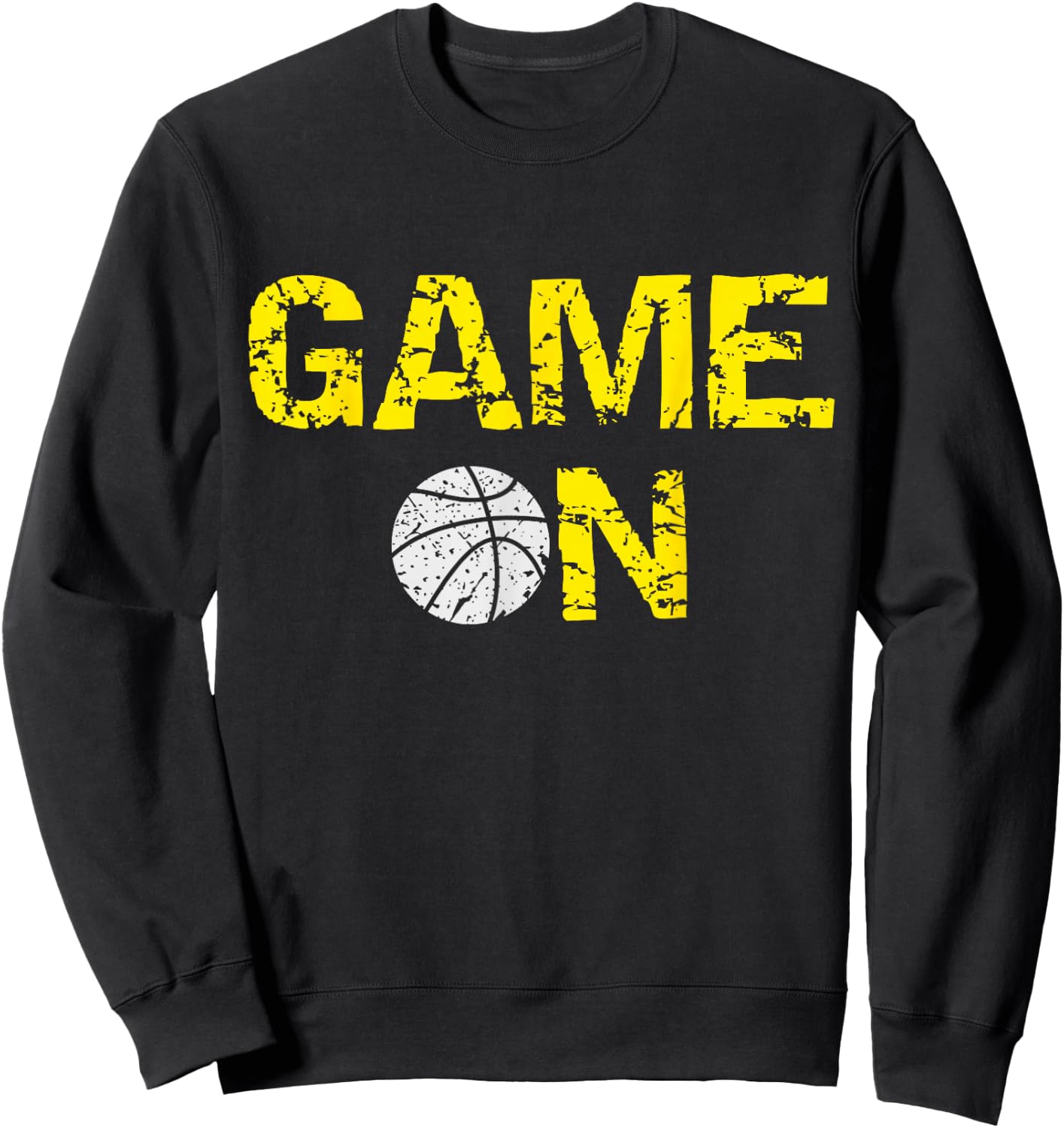 Game On Basketball; Blue Black Yellow Gold Team Colors Sweatshirt - Sweatshirt | Black