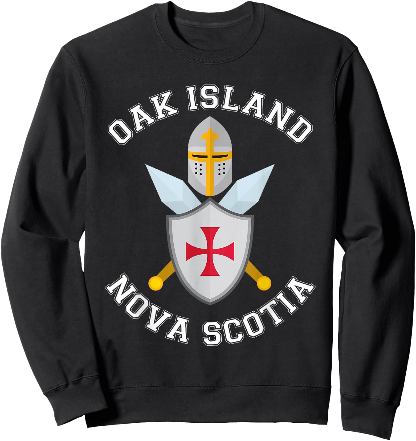 Oak Island Nova Scotia Shield and Helmet Sweatshirt - Sweatshirt | Black