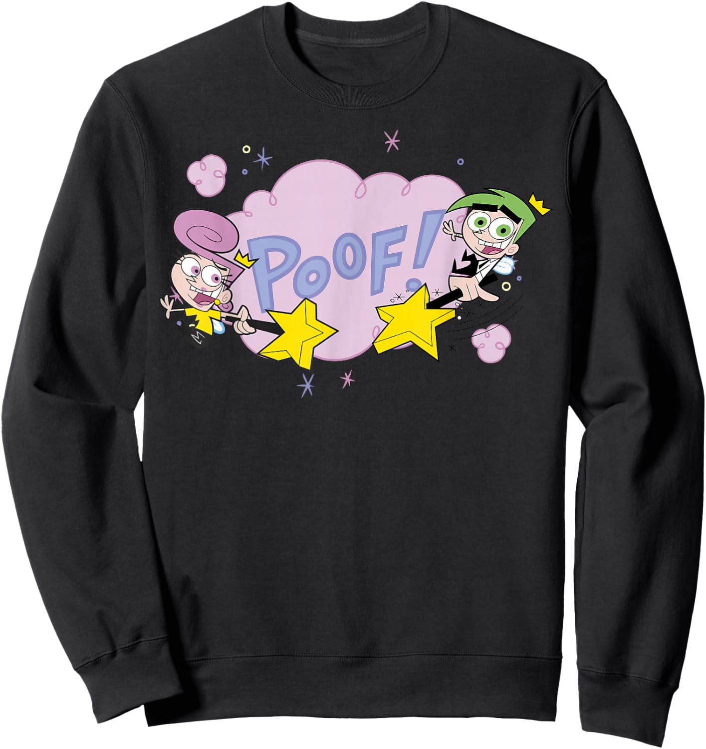The Fairly OddParents Cosmo and Wanda Poof Sweatshirt - Sweatshirt | Black