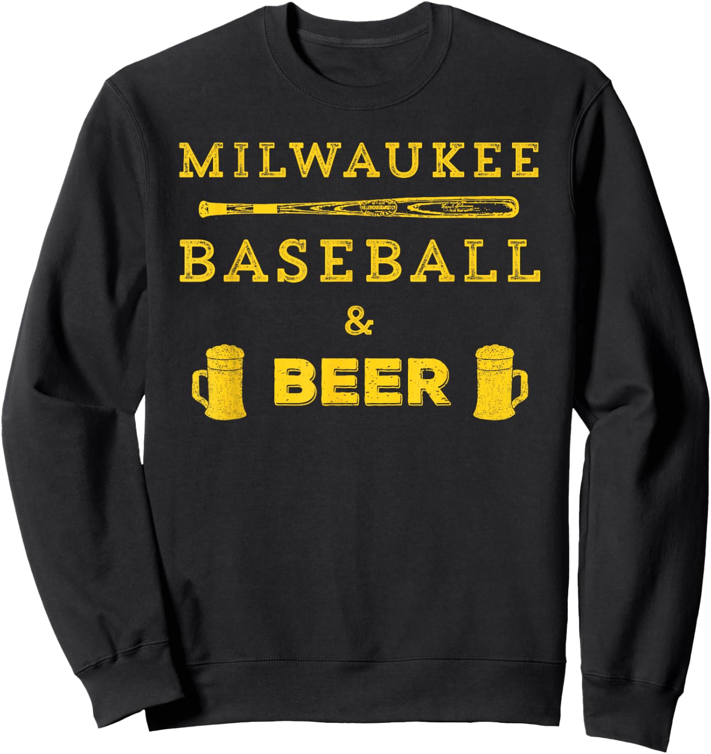 Classic Milwaukee Baseball & Beer Fan Retro Sweatshirt - Sweatshirt | Black