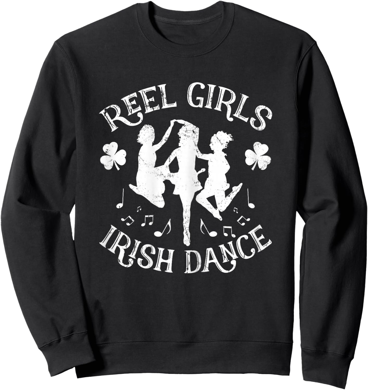 St Patricks Day Reel Girls Irish Dance Green Sweatshirt - Sweatshirt | Black