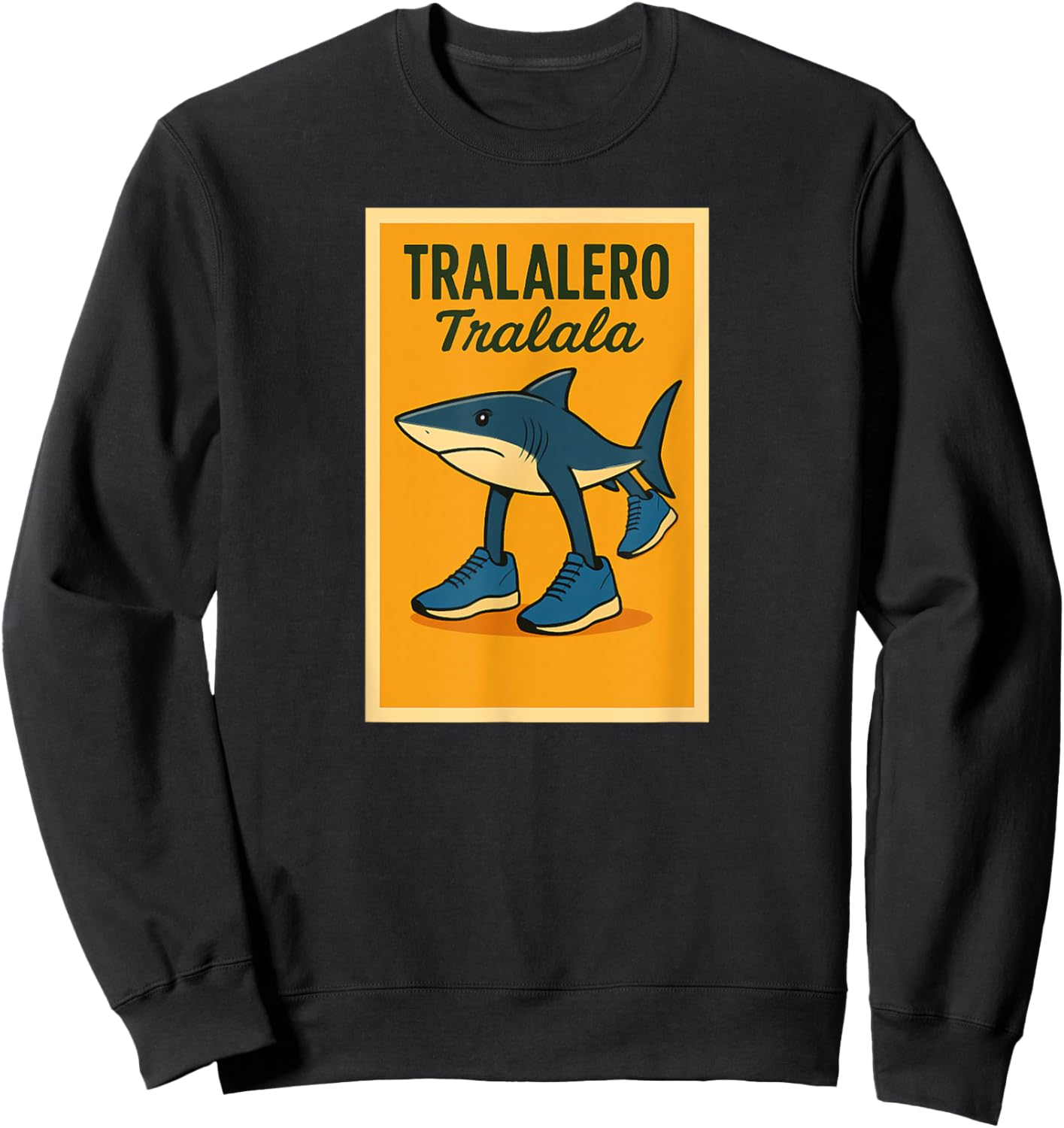 Tralalero Tralala Comic Poster Brainrot Sweatshirt - Sweatshirt | Black