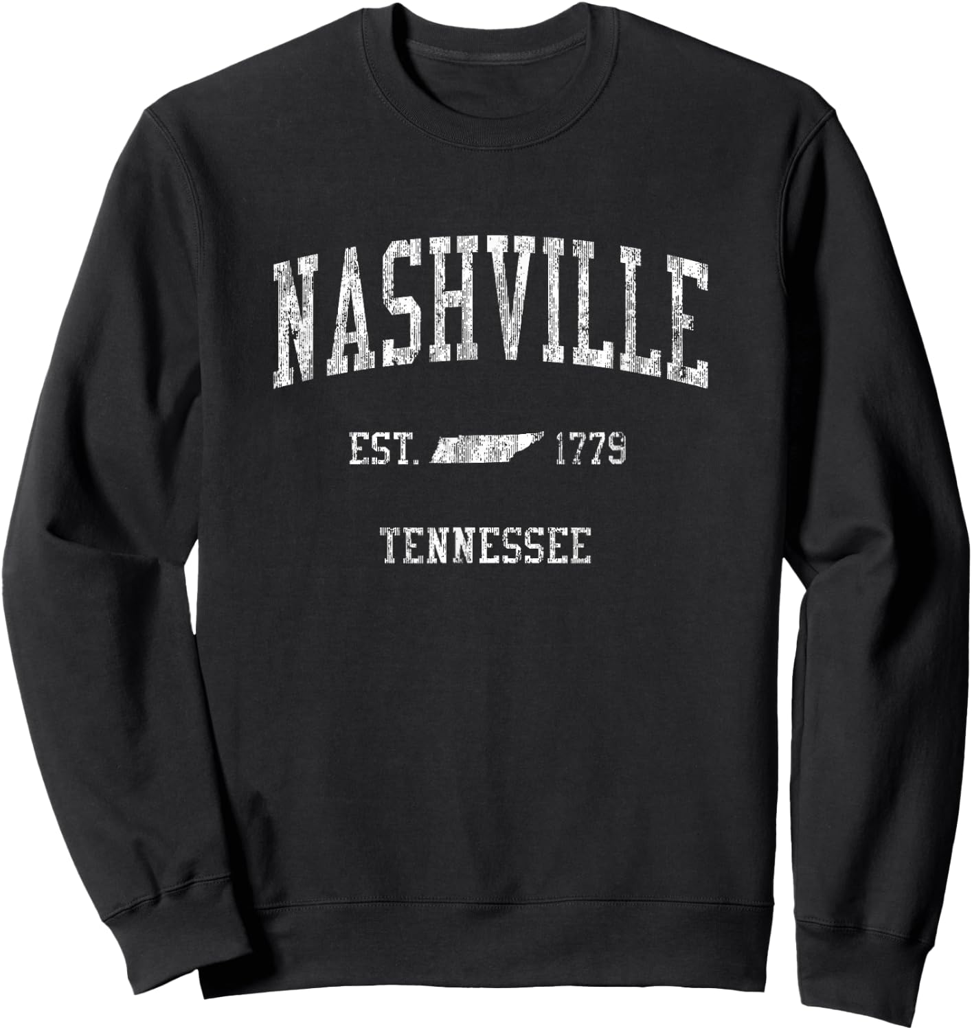 Nashville Tennessee TN Vintage Sports Design Sweatshirt - Sweatshirt | Black