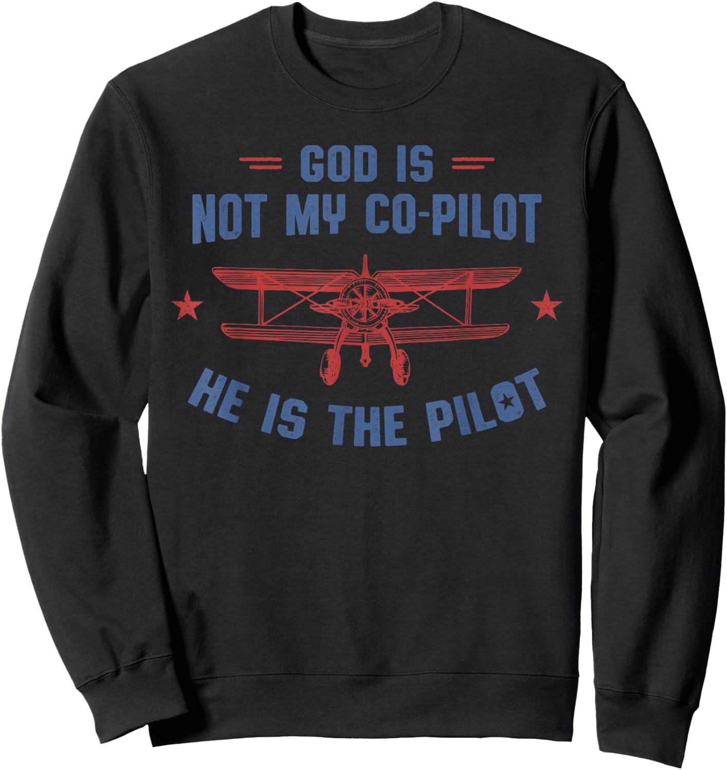 God is My Pilot Christian Aviation Sweatshirt - Sweatshirt | Black
