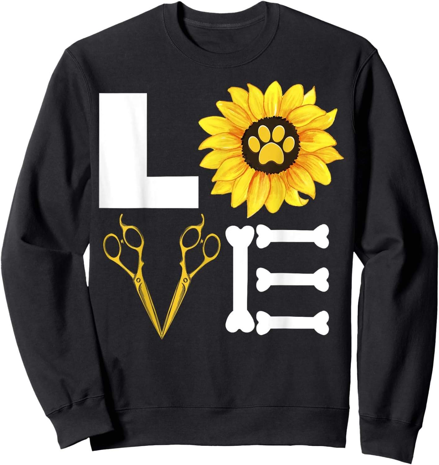 Pet Grooming Dog Sunflower Gift Design Idea Dog Lovers Women Sweatshirt - Sweatshirt | Black