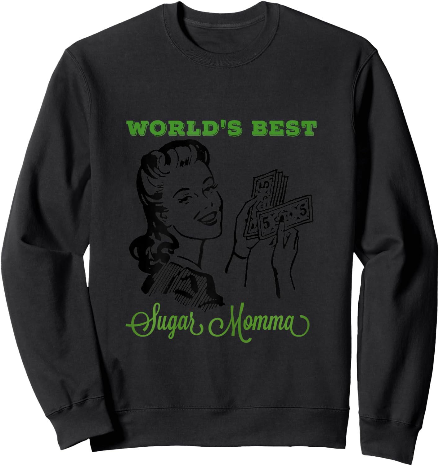 World's Best Sugar Momma Mother's Day Adult Graphic Sweatshirt - Sweatshirt | Black