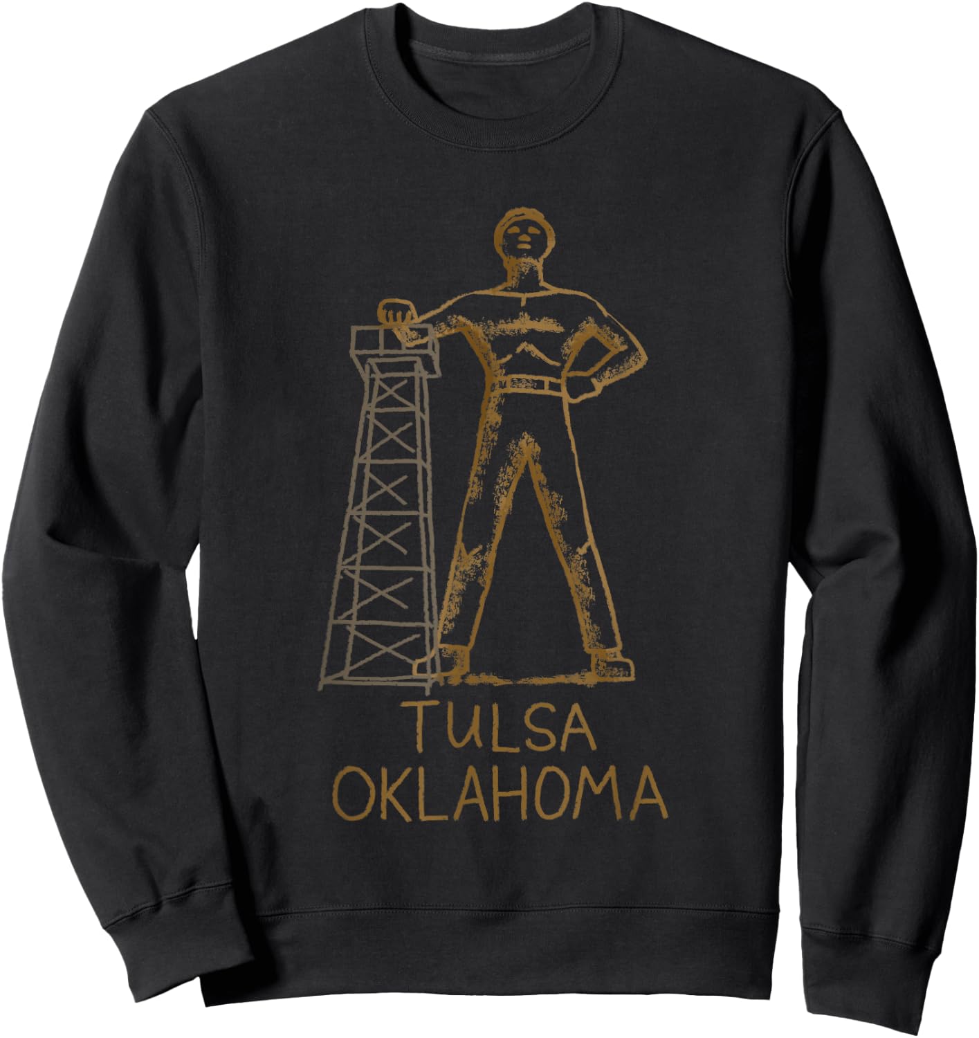 Tulsa Golden Driller Oklahoma T shirt Sweatshirt - Sweatshirt | Black