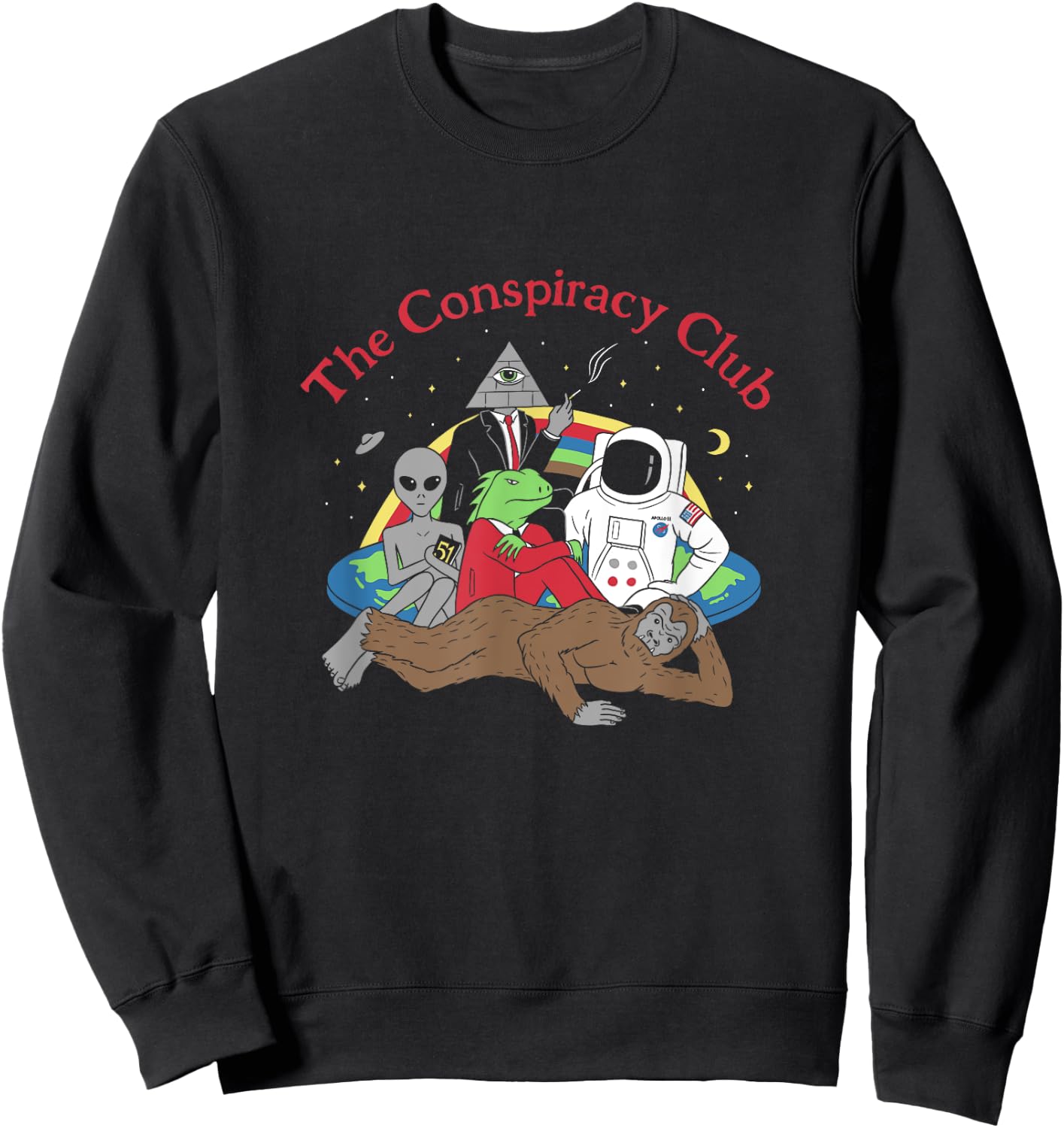 The Conspiracy Club Funny Parody Sweatshirt - Sweatshirt | Black