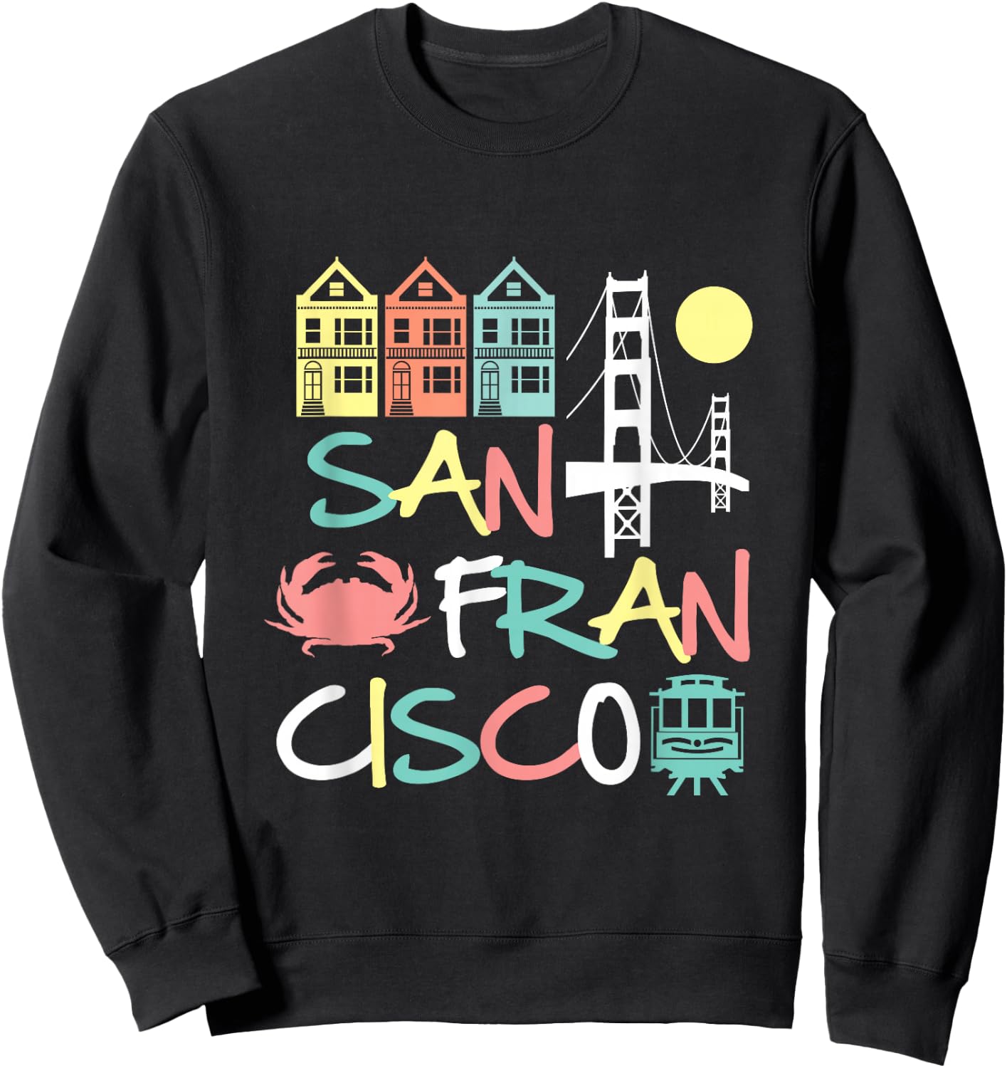 San Francisco Bridge SF Icons Vintage Graphic Dark Sweatshirt - Sweatshirt | Black