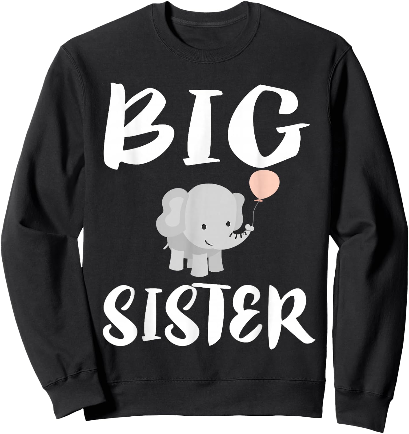 Big Sister Elephant Cute Girl Gift Sweatshirt - Sweatshirt | Black