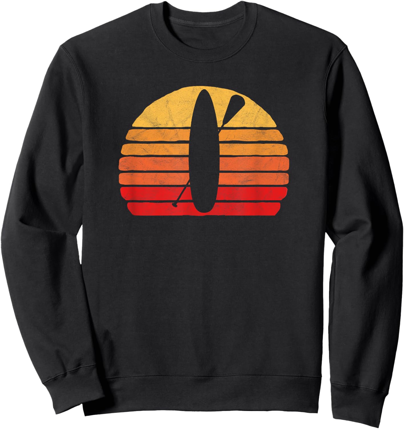 Retro SUP Stand Up Paddle Board Vintage Sun Sweatshirt - Sweatshirt | Black