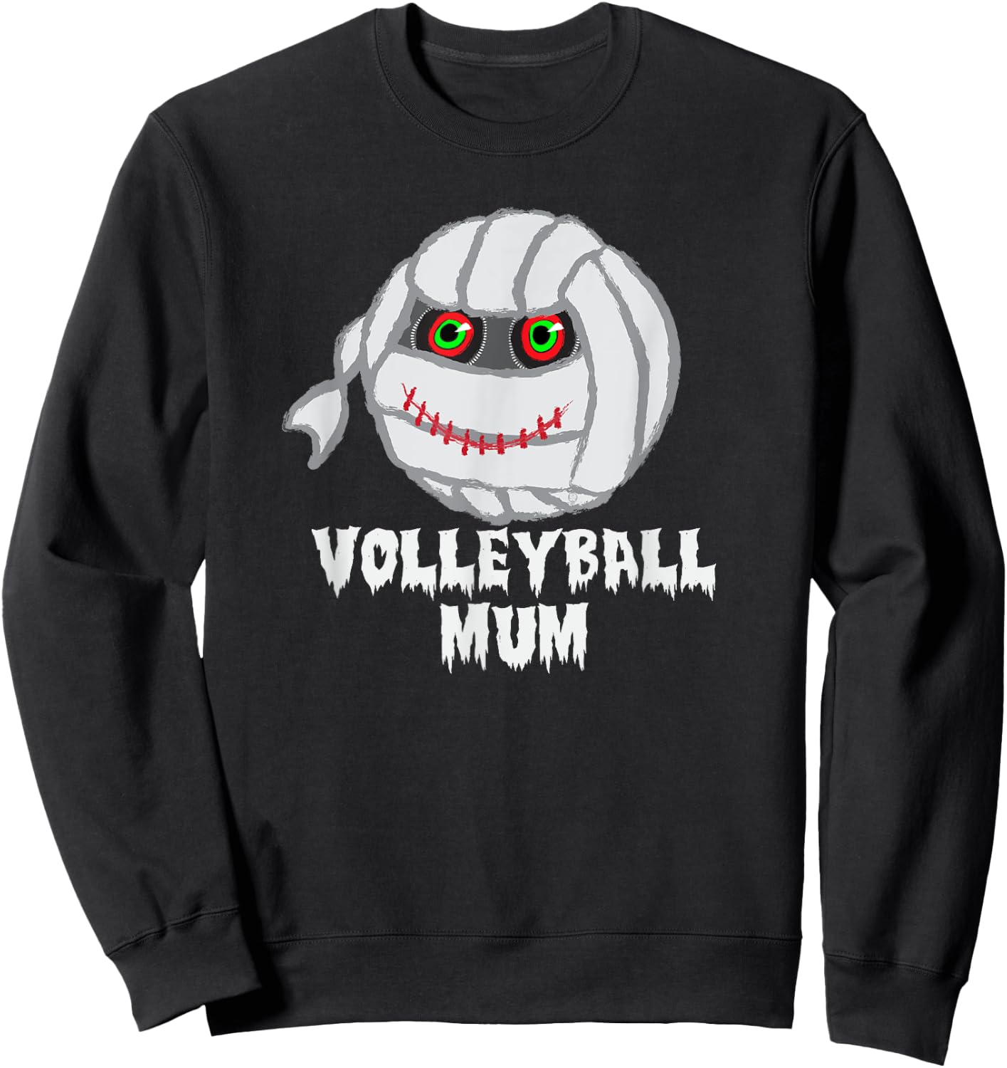 Volleyball Mom Funny Mummy Halloween Sweatshirt - Sweatshirt | Black