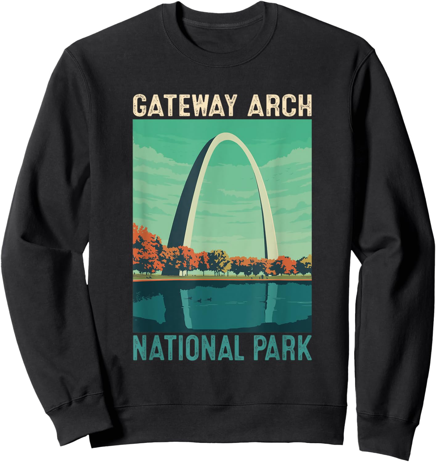 Gateway Arch National Park Hiking Camping Outdoor Sweatshirt - Sweatshirt | Black