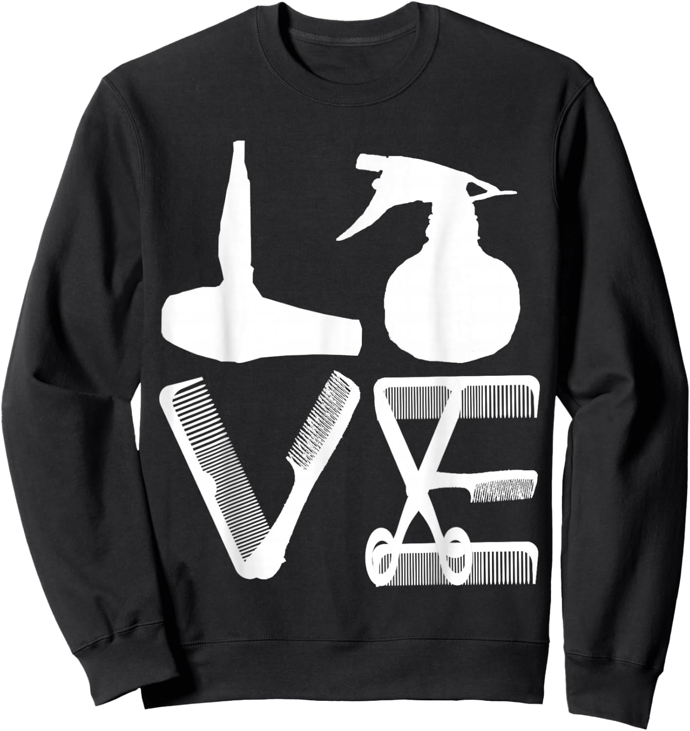 Hairdresser Love Hair Salon Haircutter Hairstylist Barber Sweatshirt - Sweatshirt | Black