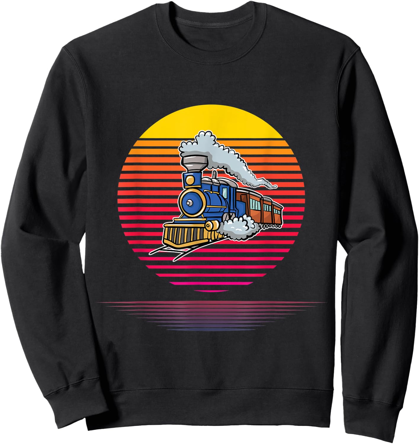 Retro Train Conductor Model Railroad Fanatic Engineer Gift Sweatshirt - Sweatshirt | Black