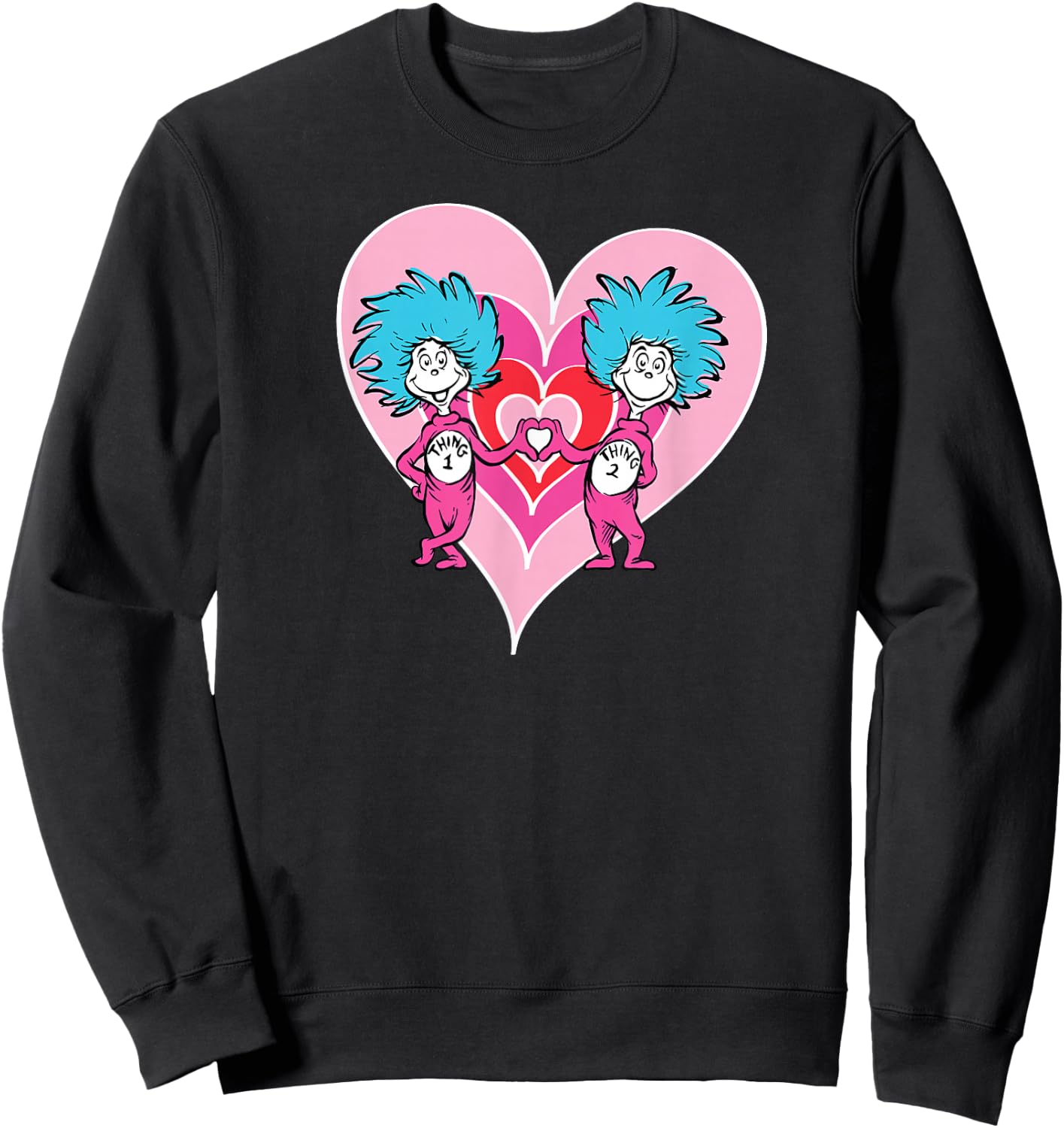 Dr. Seuss Thing 1 Thing 2 Love Sweatshirt - Sweatshirt | Black