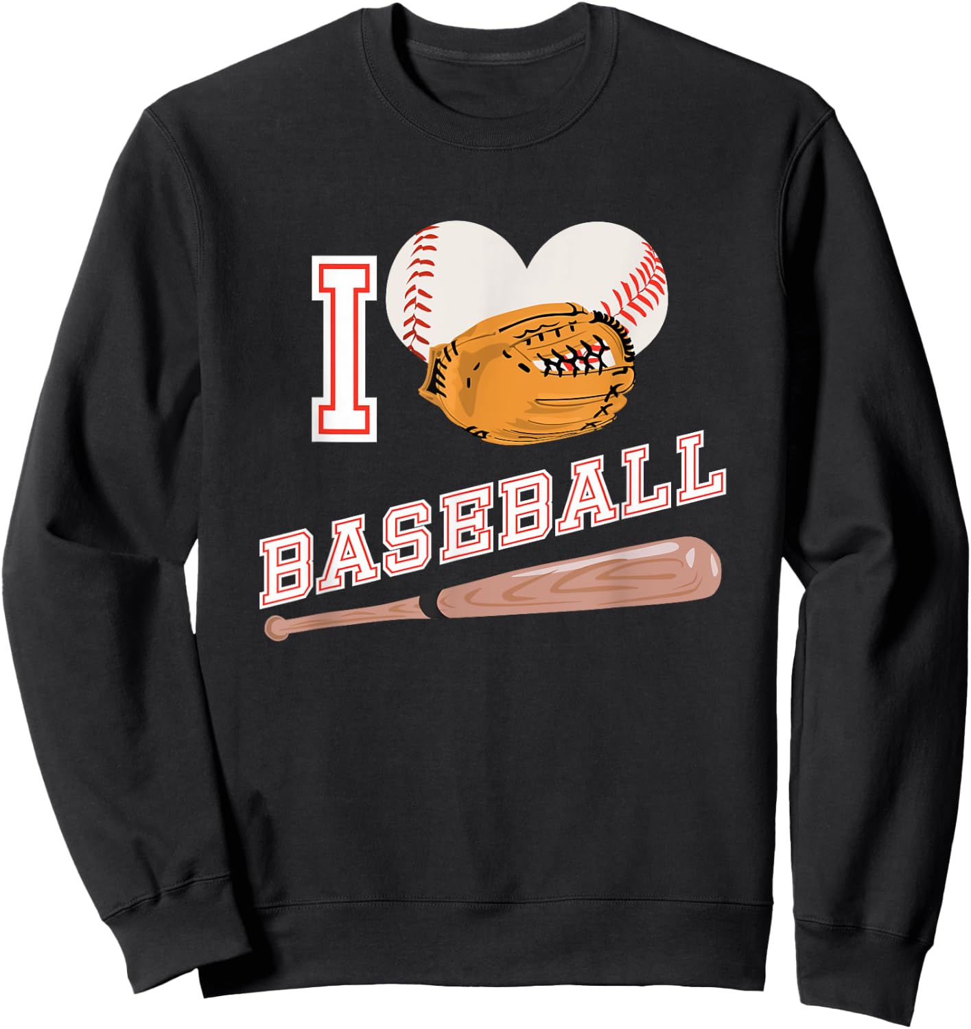Baseball Sports Shirt I Love Baseball Sweatshirt - Sweatshirt | Black