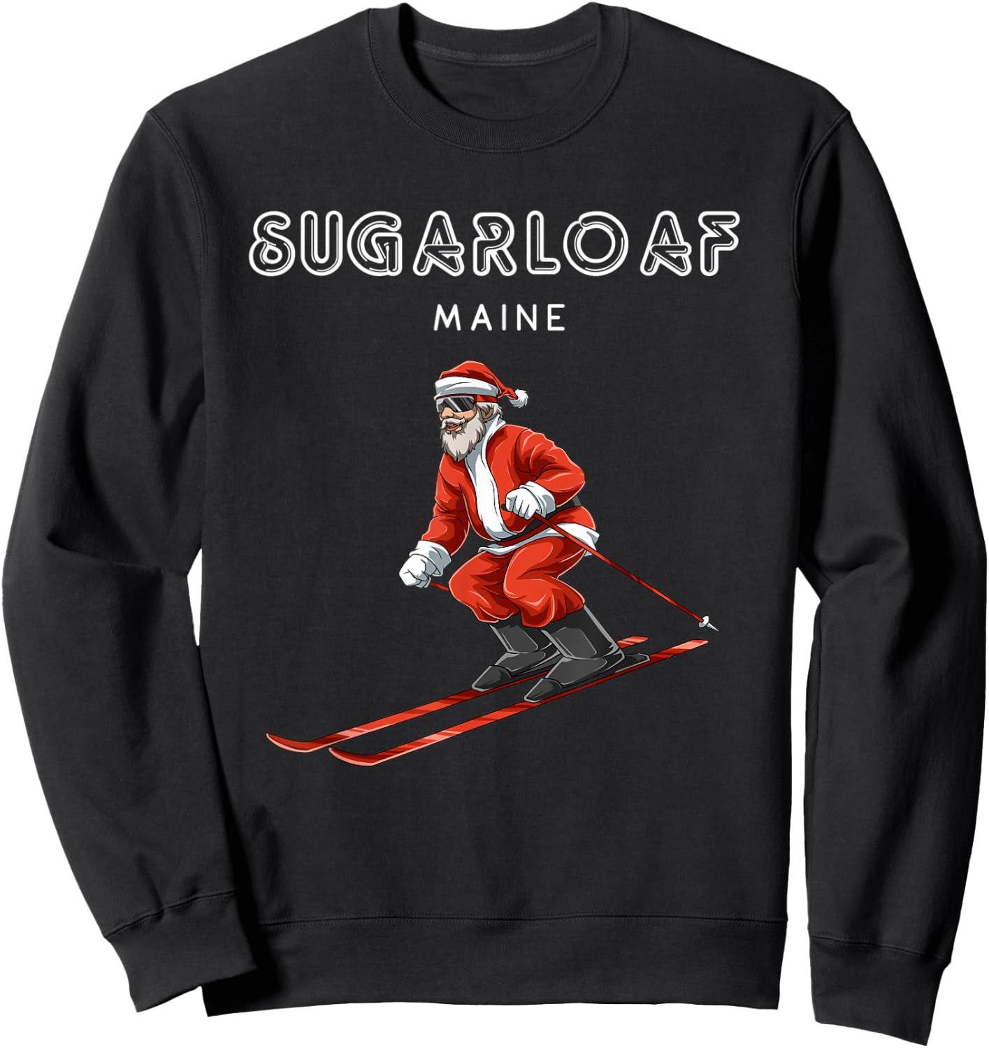Santa Claus - Sugarloaf Maine USA Ski Resort Retro Gift Sweatshirt - Sweatshirt | Black