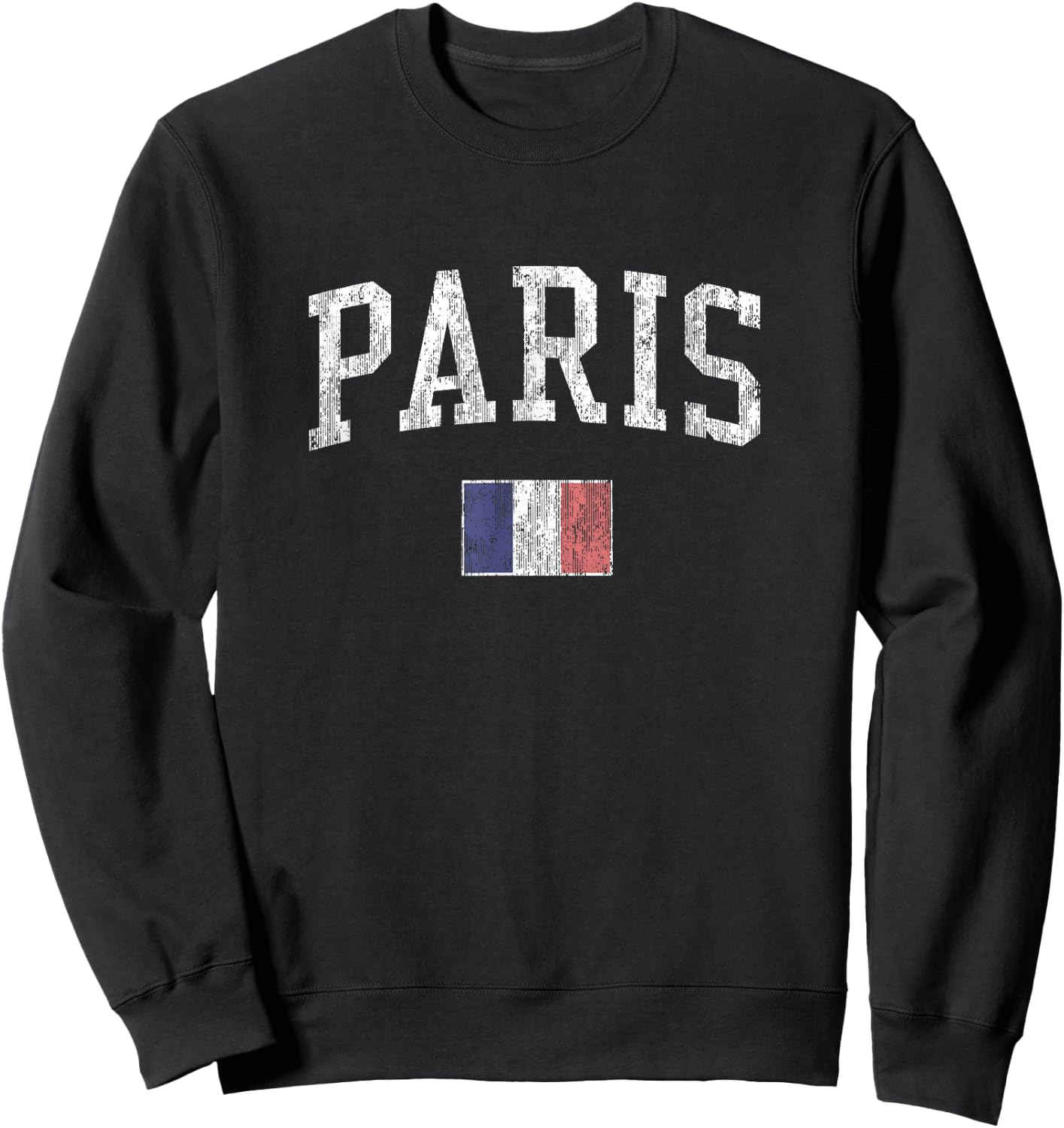 Paris France Vintage Sports Design French Flag Sweatshirt - Sweatshirt | Black
