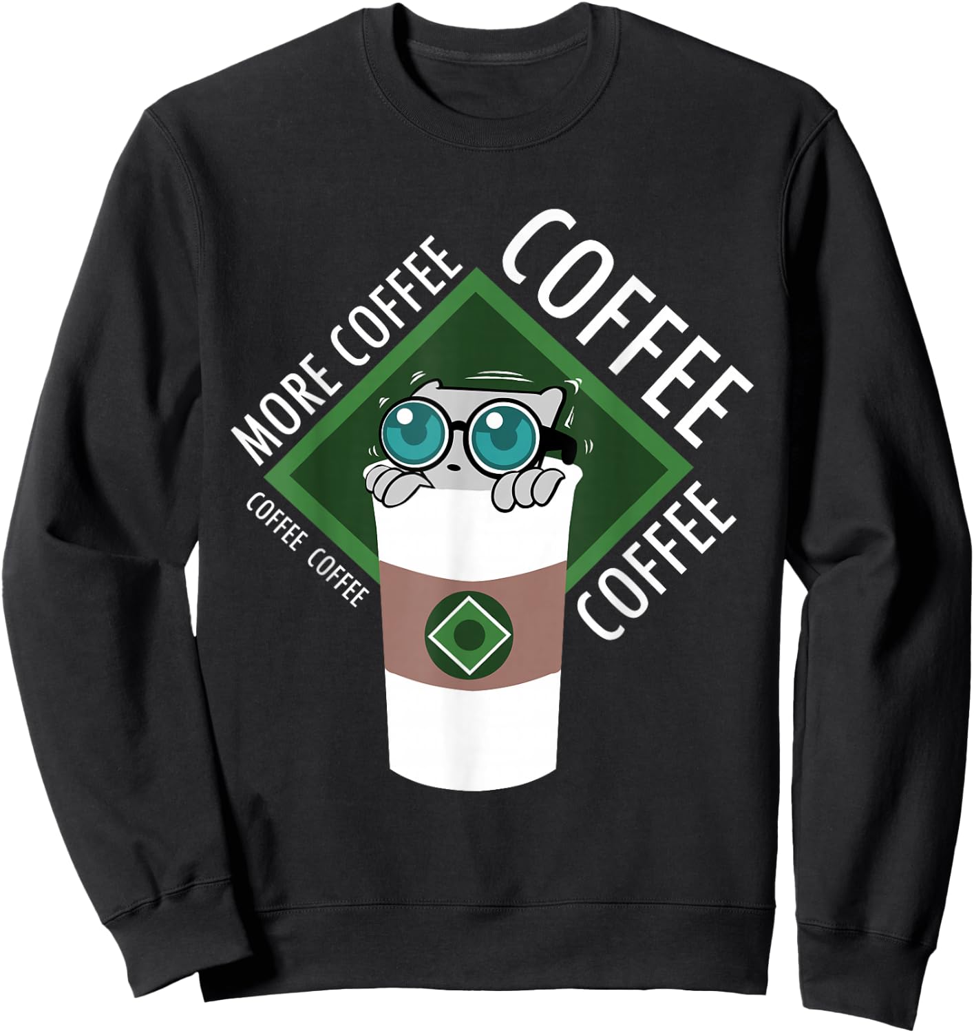 More Coffee! Mushroom-E Sweatshirt - Sweatshirt | Black