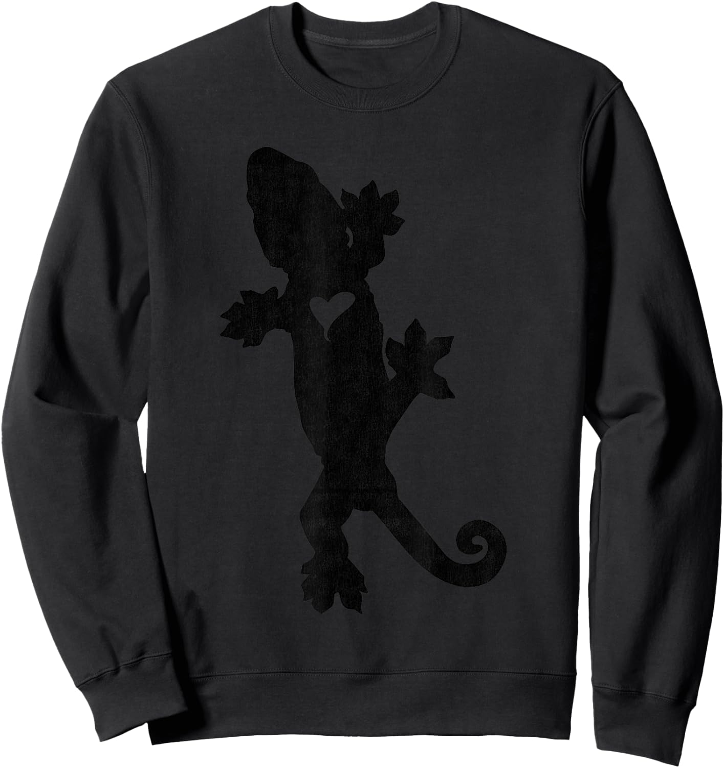 Leachie New Caledonian Gecko Artsy distressed Sweatshirt - Sweatshirt | Black