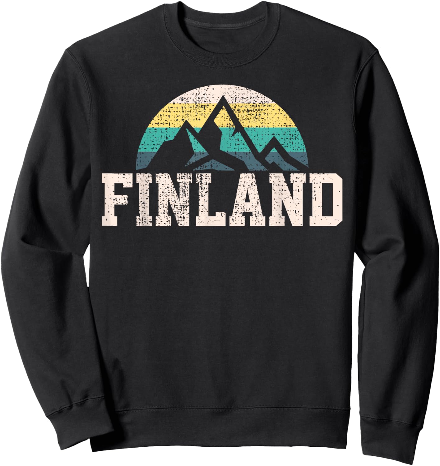 Finland Finnish Country Mountain Vintage Sweatshirt - Sweatshirt | Black