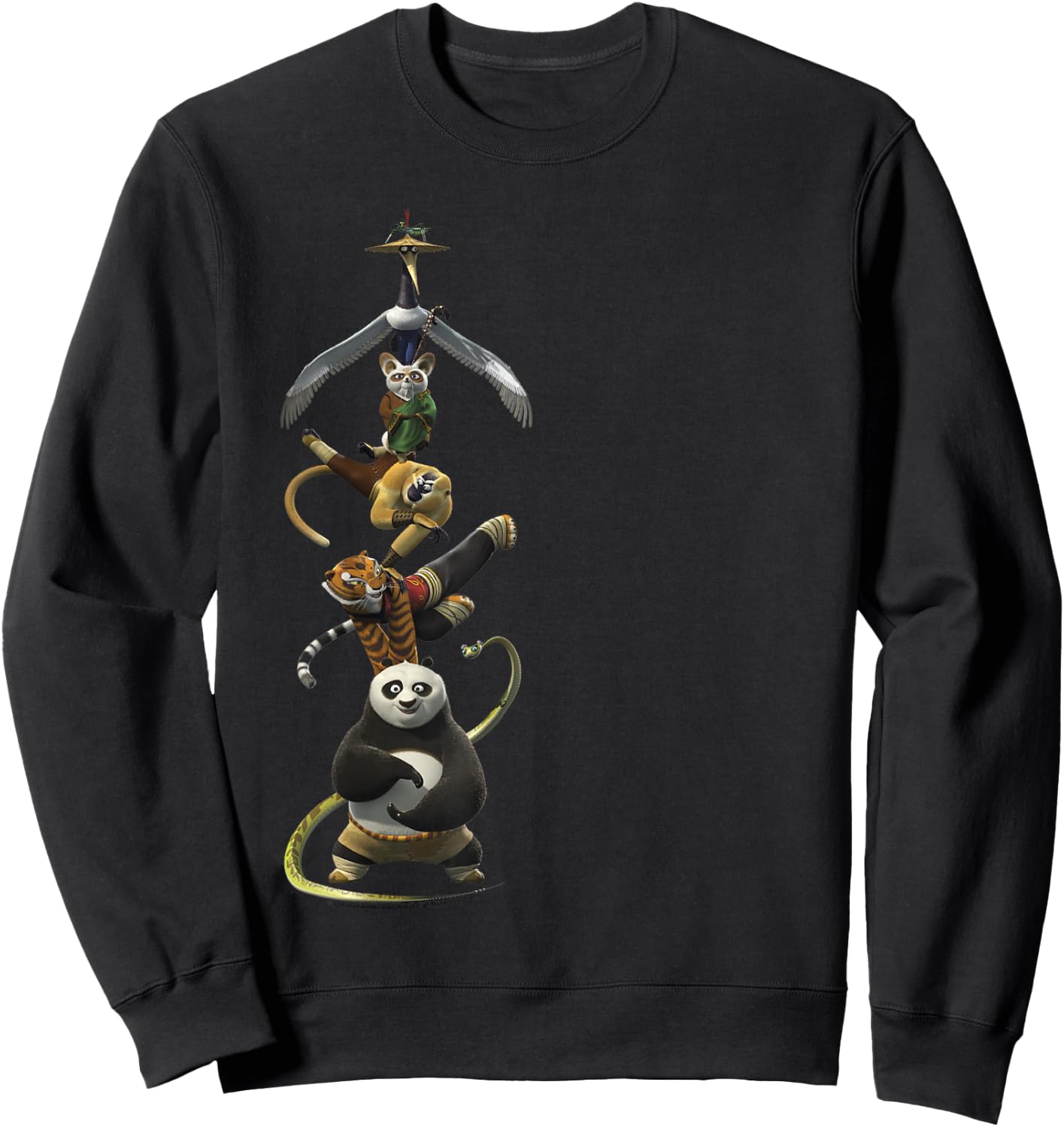 Kung Fu Panda Po and The Furious Five Stack Portrait Sweatshirt - Sweatshirt | Black