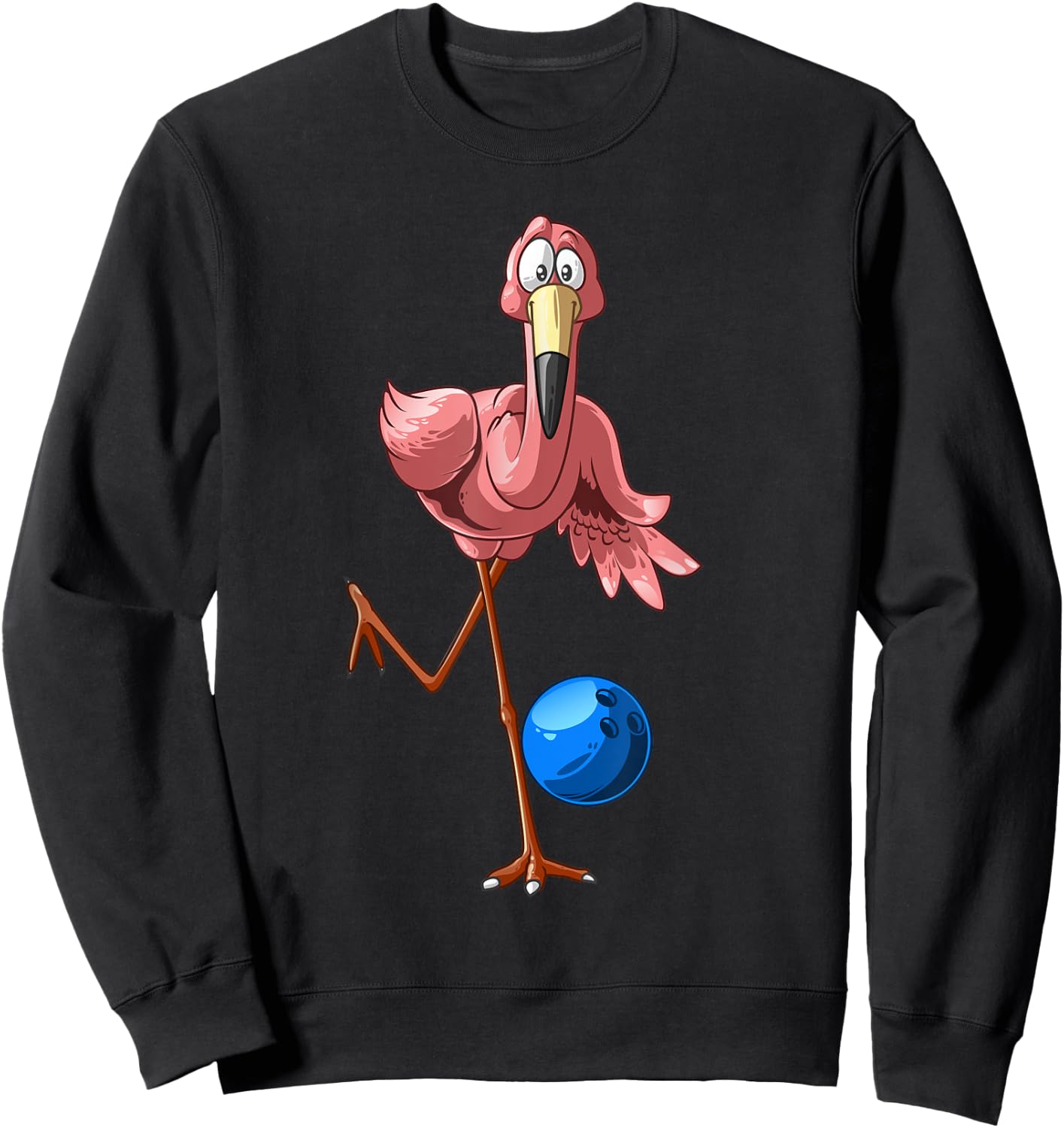 Cool Bowling Flamingo | Funny Shorebirds Lover Player Gift Sweatshirt - Sweatshirt | Black