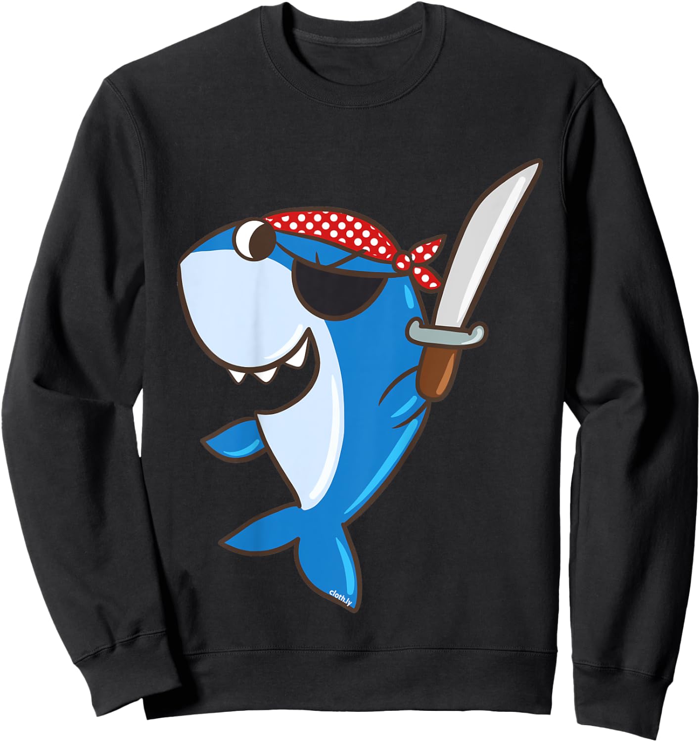 Kids Shark Pirate Cute Pirates Gift Boys Kids Shark Pirate Sweatshirt - Sweatshirt | Black