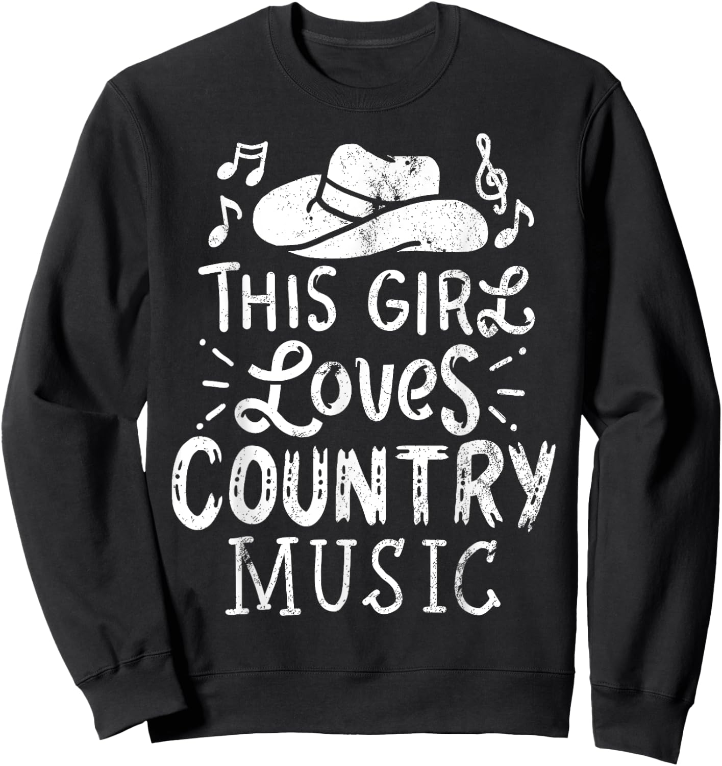 Country Music Western Hat Musician Sweatshirt - Sweatshirt | Black