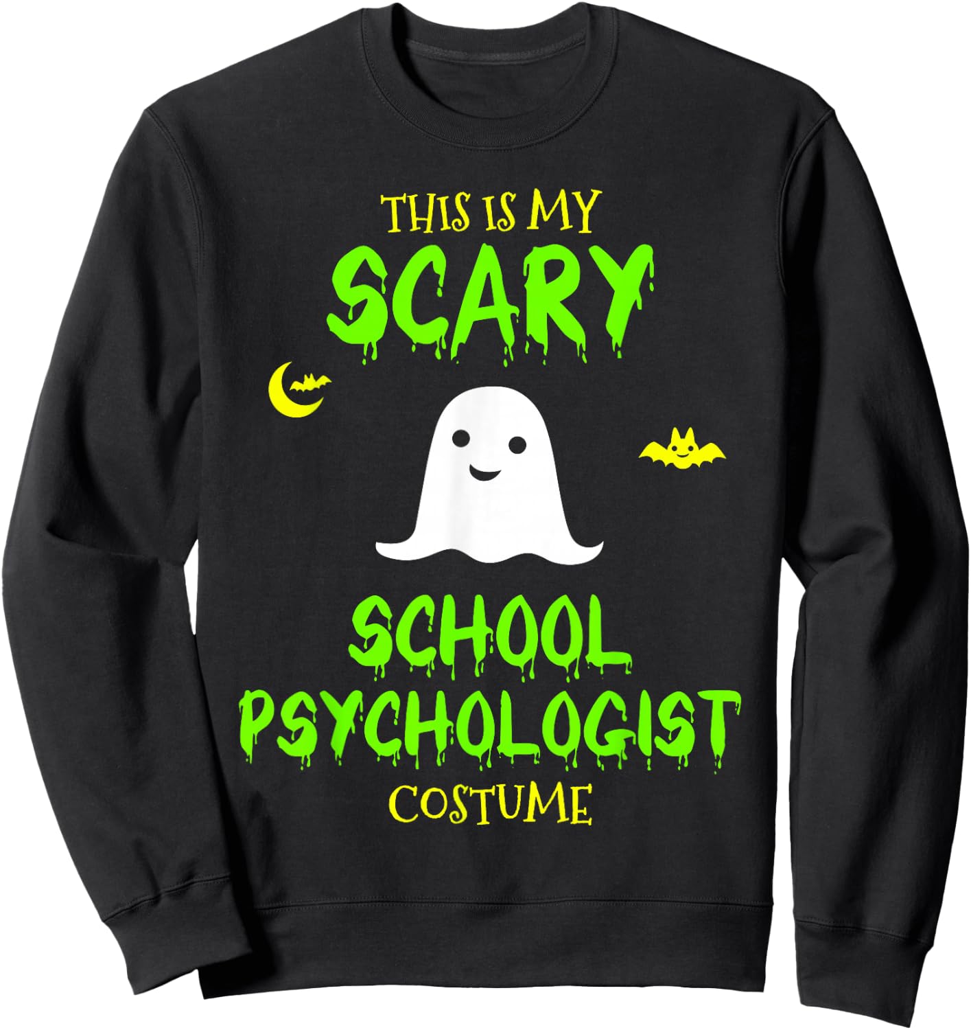 Scary School Psychologist Costume Halloween Lazy Easy Sweatshirt - Sweatshirt | Black