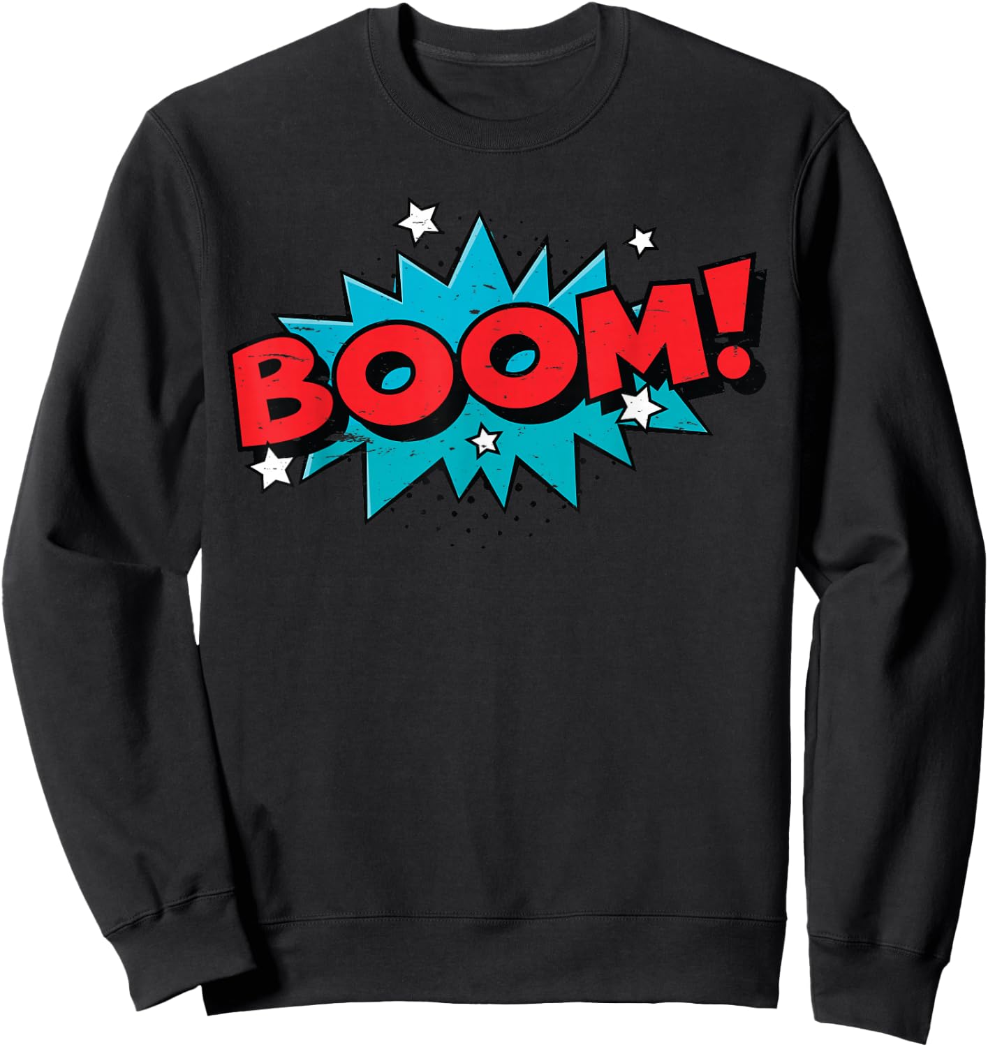 Boom! Comic Book Cartoon Funny Pop Art Design - Vintage Sweatshirt - Sweatshirt | Black
