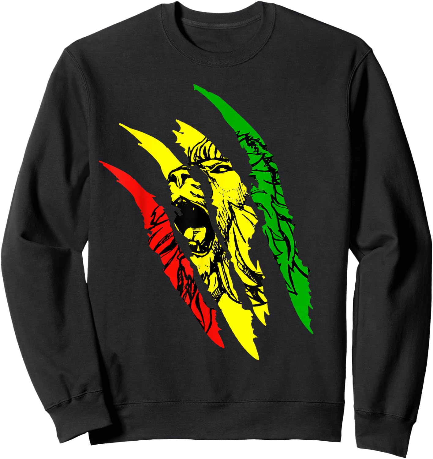 Reggae Lion of Judah T- Jamaican Roots Rasta African Sweatshirt - Sweatshirt | Black