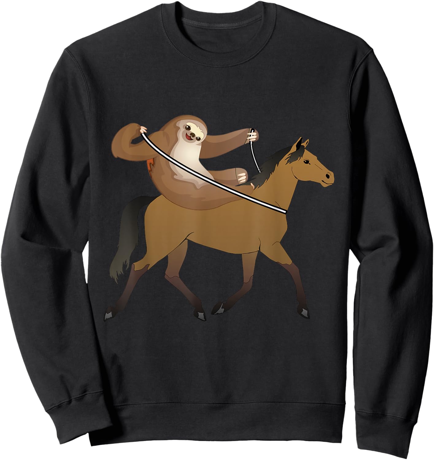 Funny Sloth Riding Horse For Sloths Costume Lover Gift Sweatshirt - Sweatshirt | Black