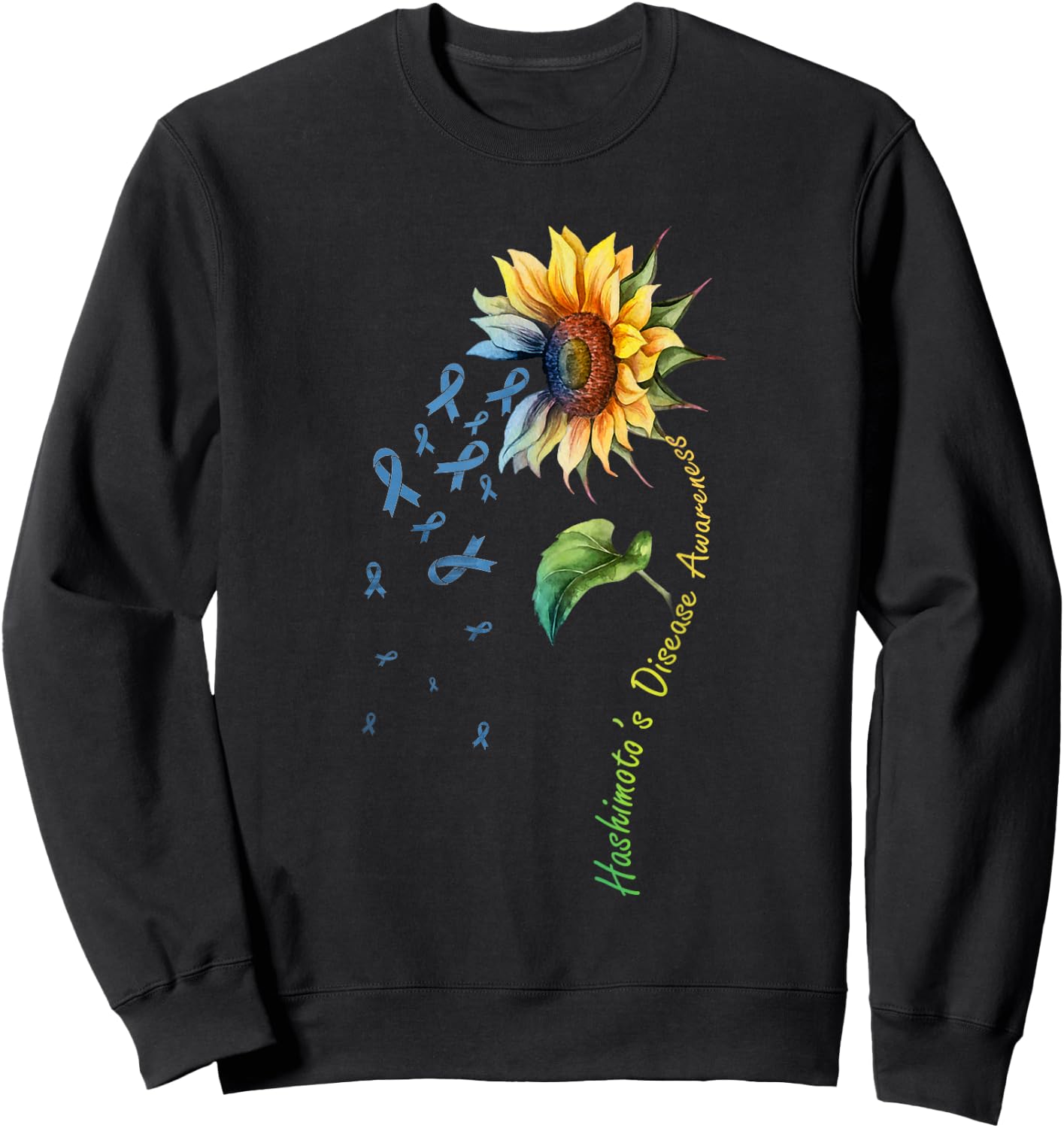 Hashimoto's Disease Awareness Sunflower Shirt Sweatshirt - Sweatshirt | Black