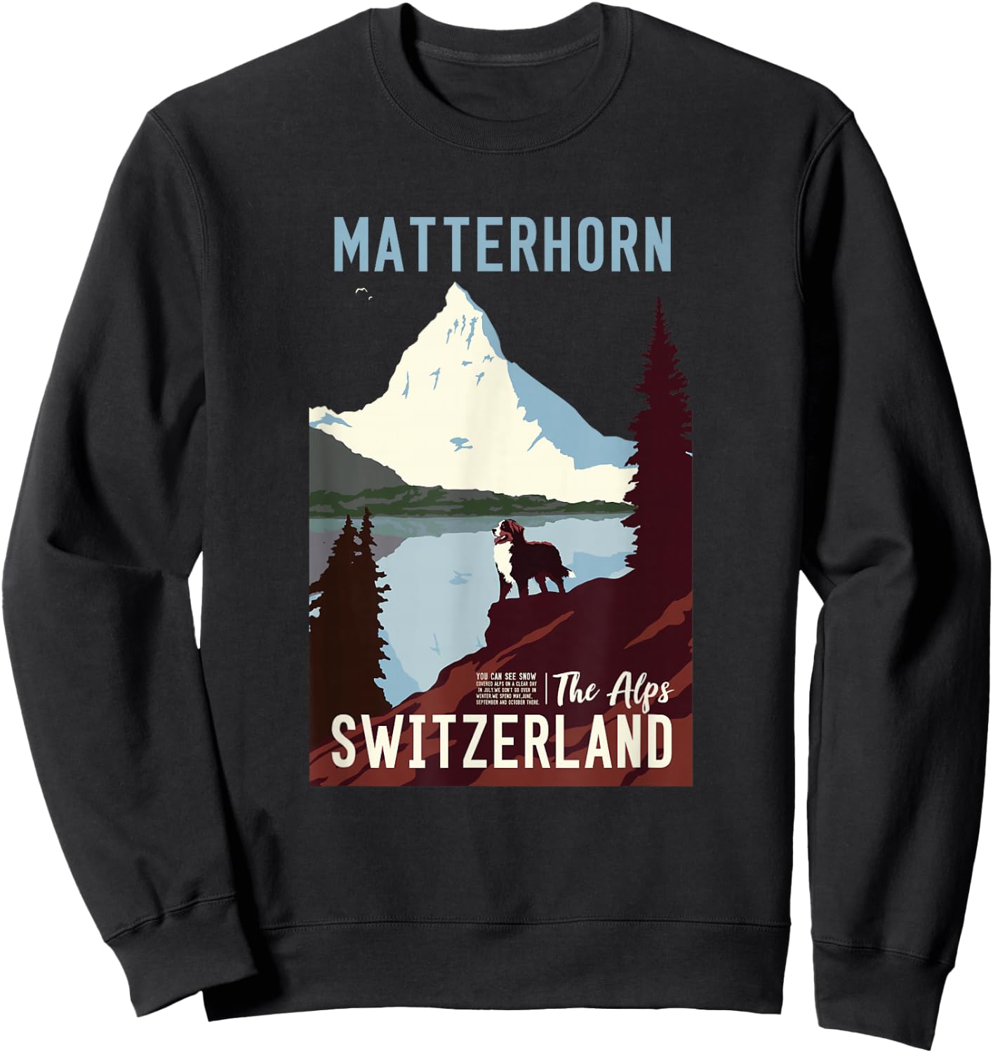 Funny Swtzerland Alps Matterhorn Sweatshirt - Sweatshirt | Black