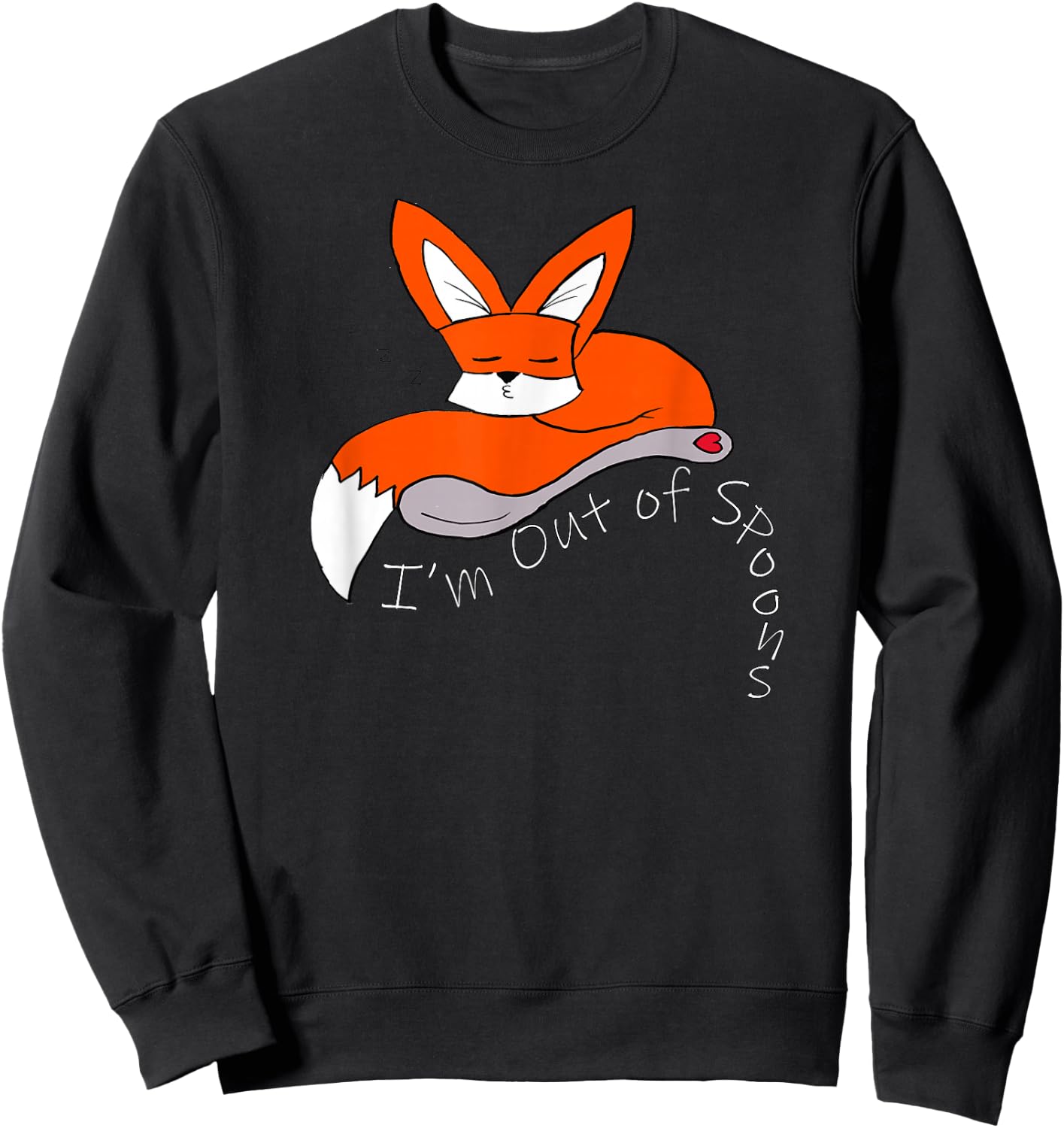 Out of Spoons Fox Chronic Pain Sweatshirt - Sweatshirt | Black