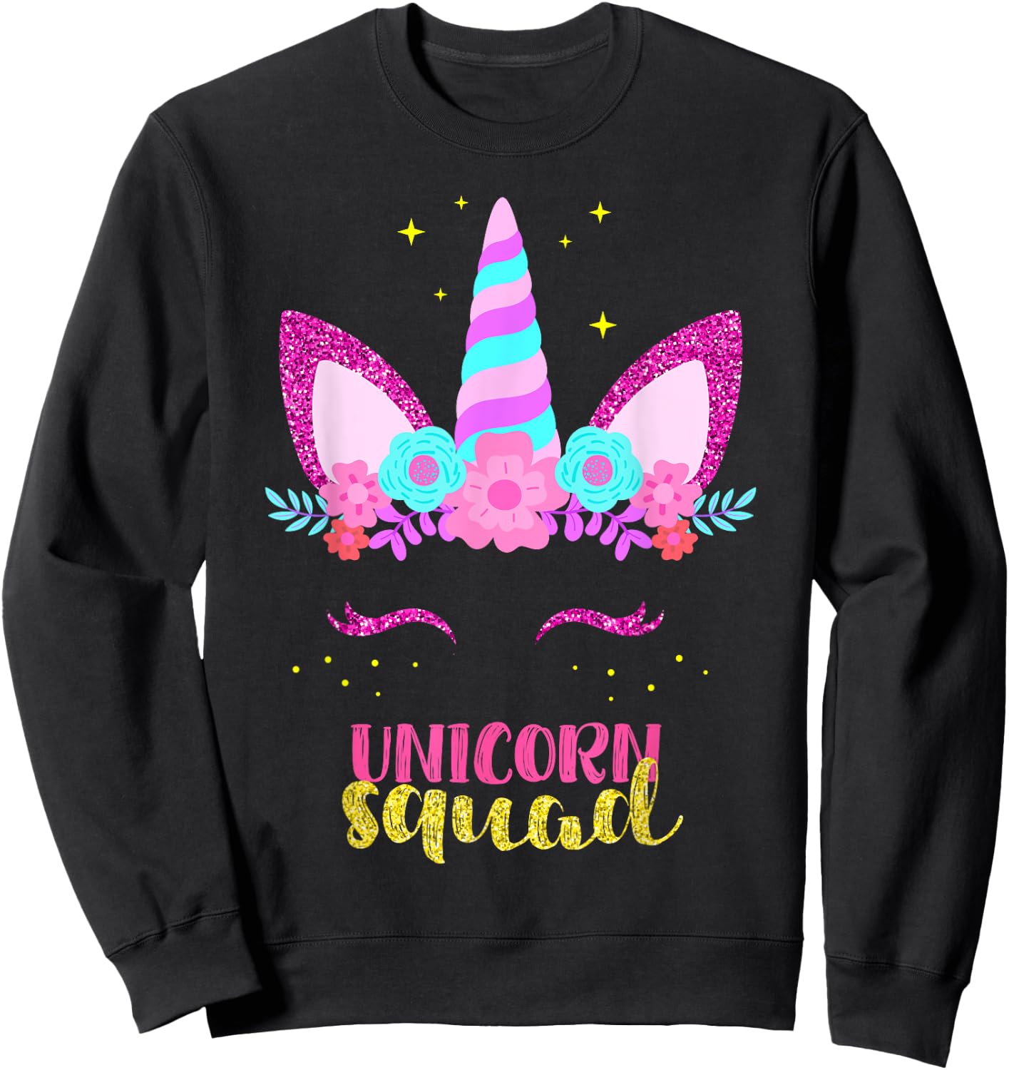 Unicorn Squad, Cute Fantasy Family Matching for Parties Sweatshirt - Sweatshirt | Black