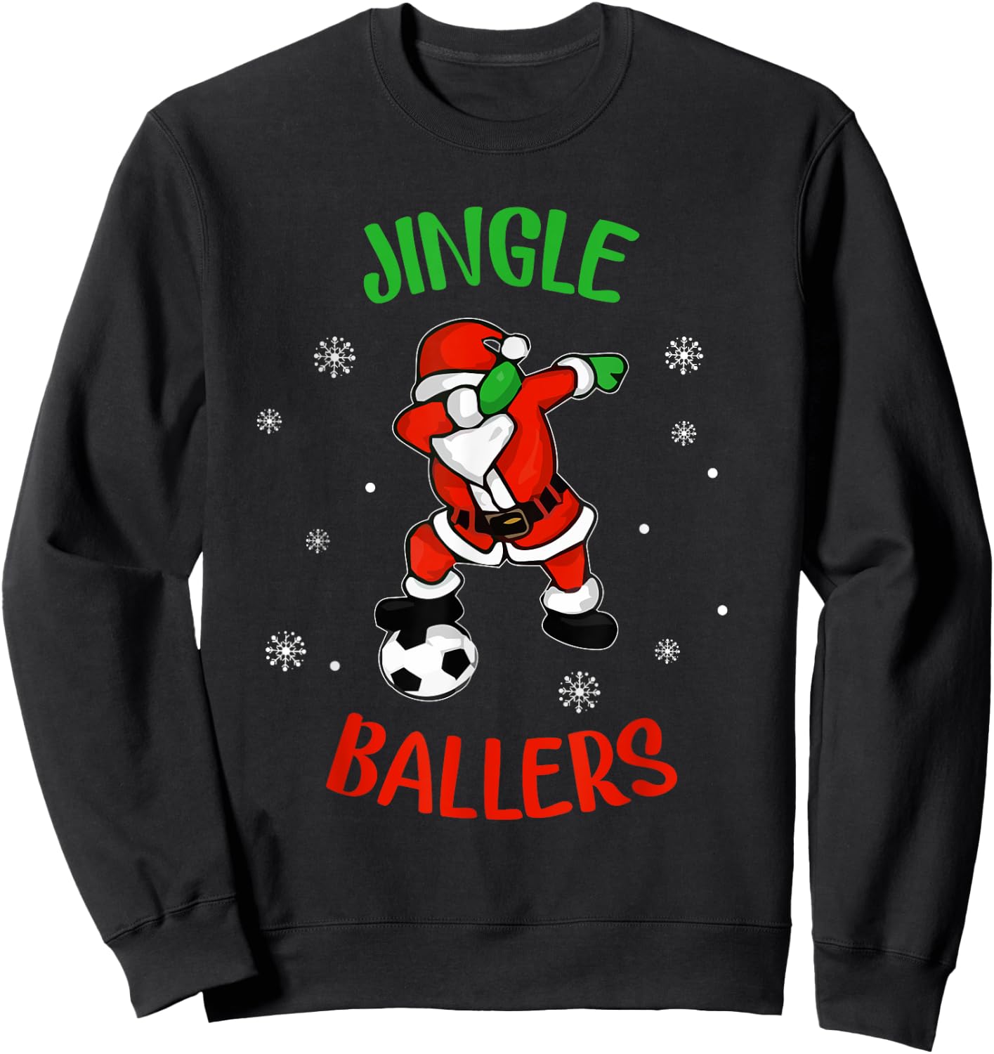 Jingle Ballers Christmas Soccer Santa Football Sweatshirt - Sweatshirt | Black