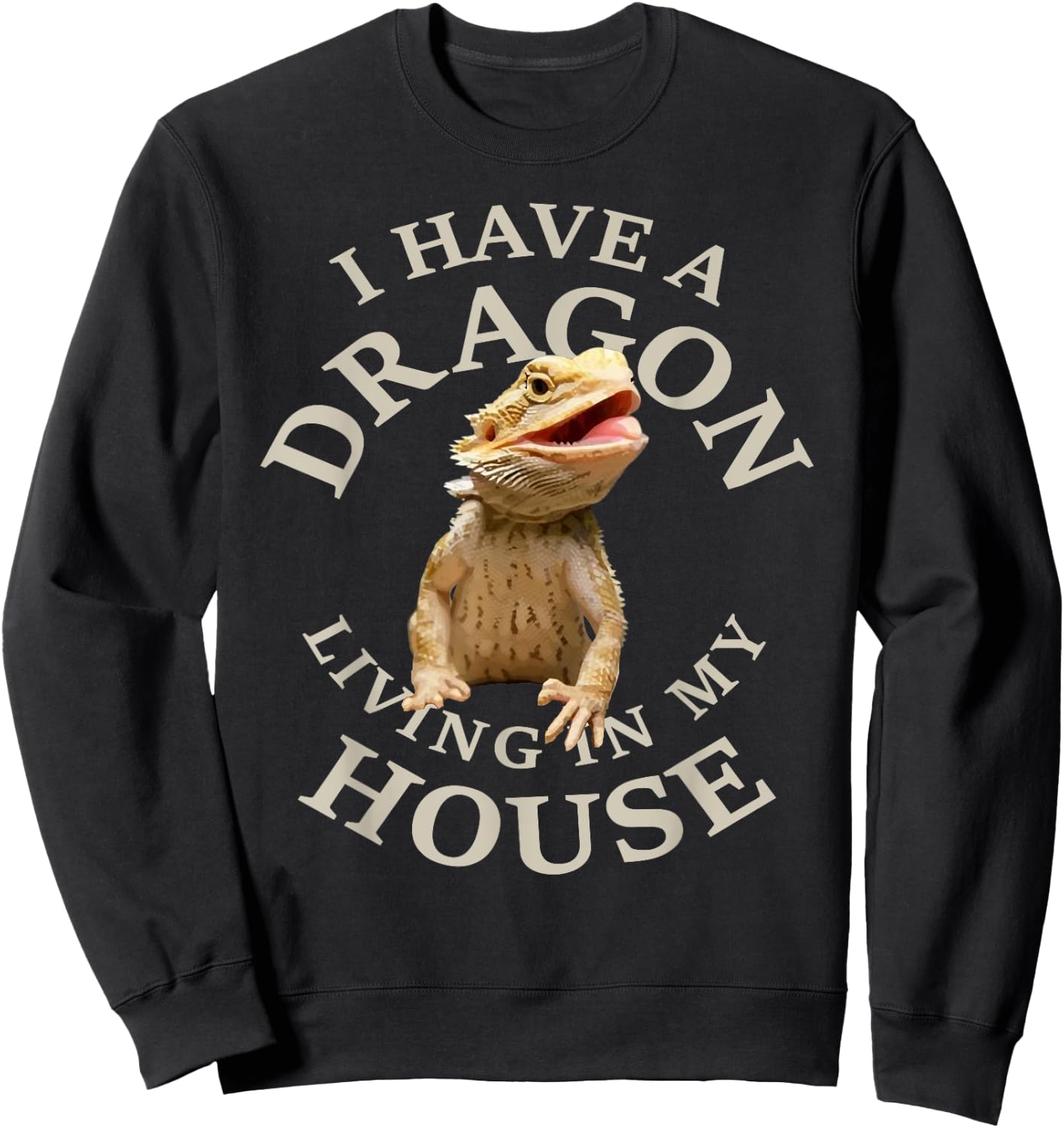 Bearded Dragon Clothes Pogona Barbata Lizard Sweatshirt - Sweatshirt | Black