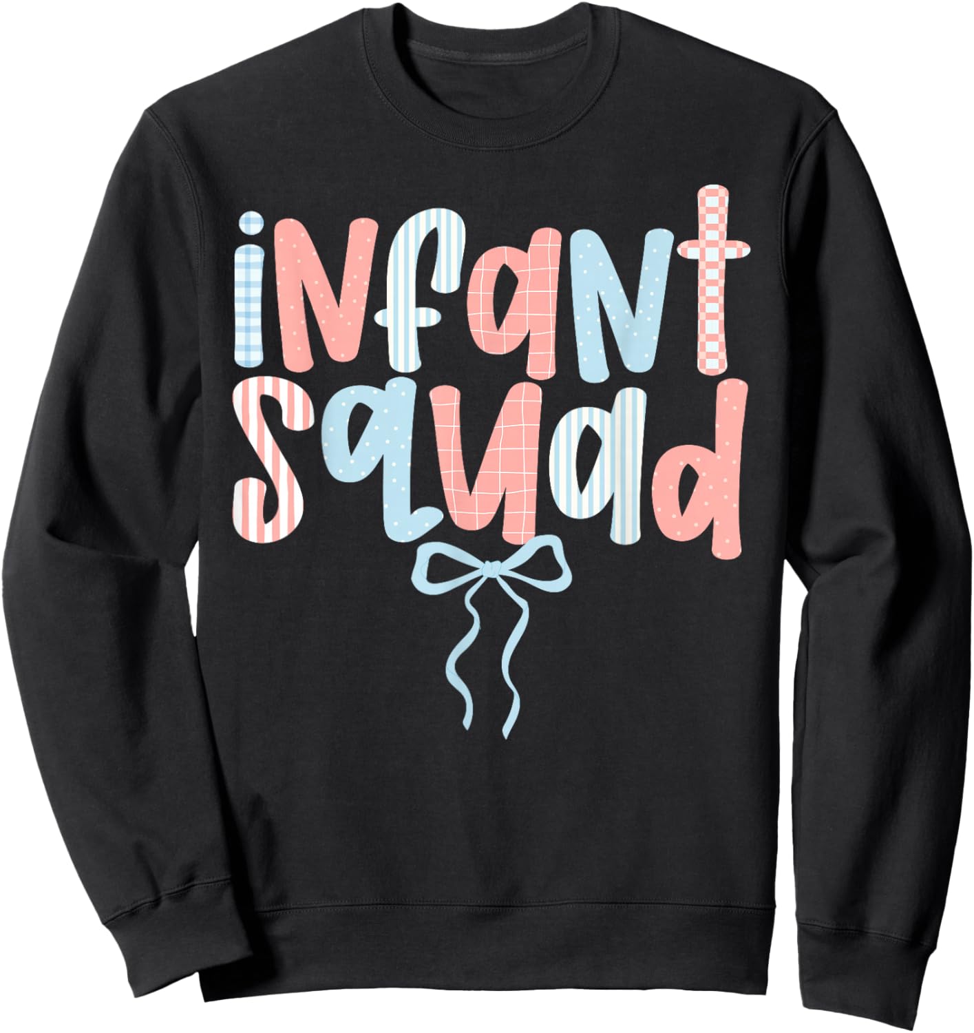 Infant Squad Preppy Infant Teacher Crew Infant Teaching Team Sweatshirt - Sweatshirt | Black