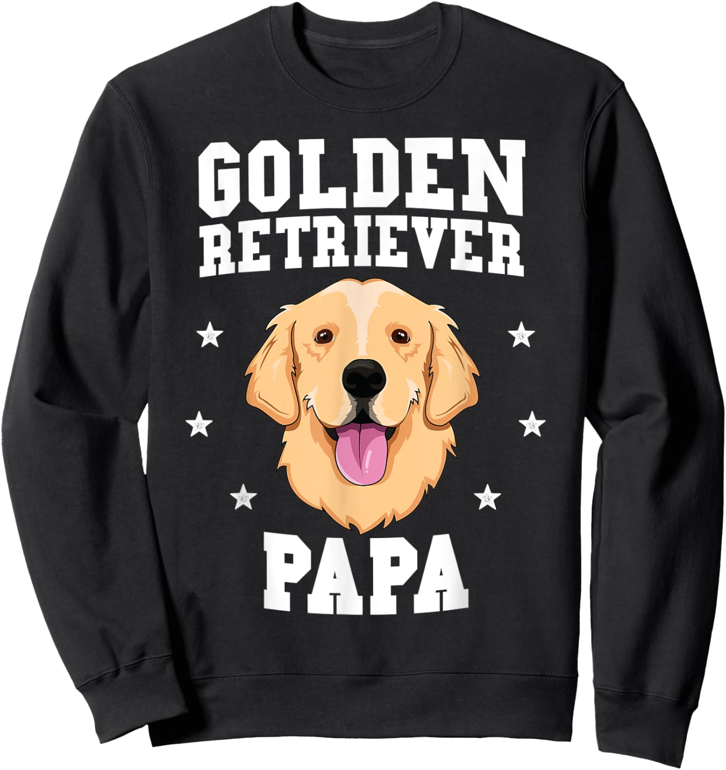 Golden Retriever Papa Father Fur Dad Dog Puppy Adopt Puppy Men Women Kids Sweatshirt - Sweatshirt | Black