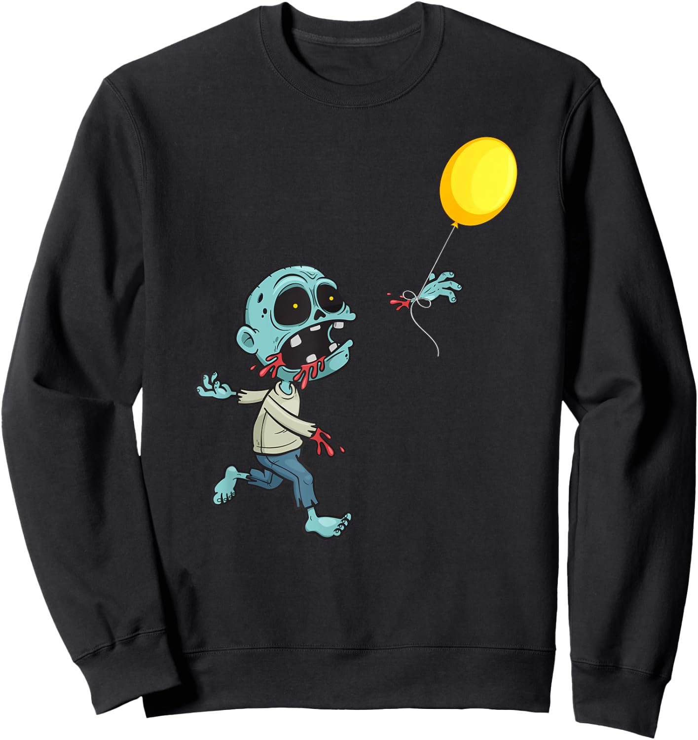 Zombie Birthday Balloon - Funny Cute Zombie Kids & Boys Sweatshirt - Sweatshirt | Black