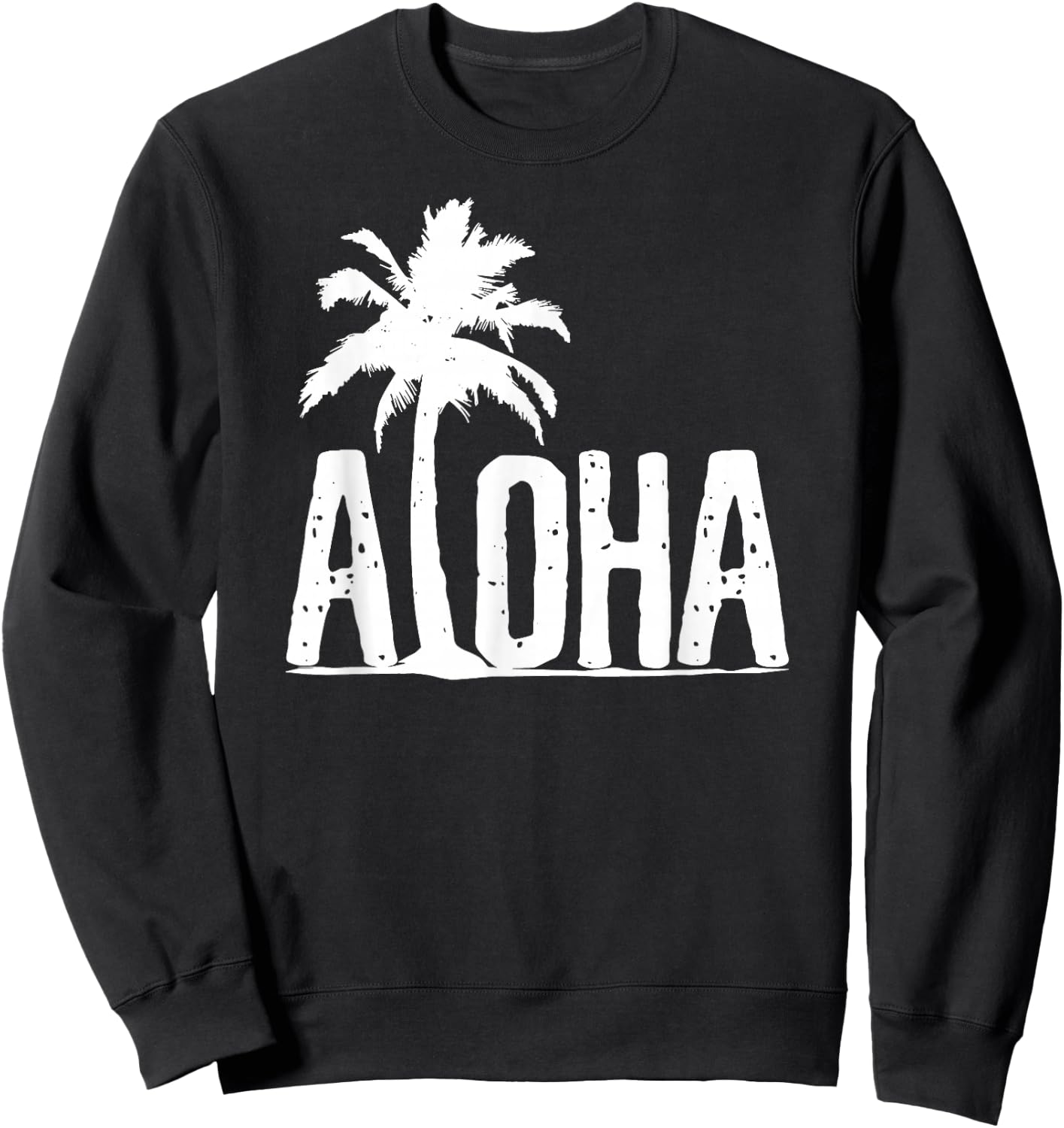 Aloha Beach Summer Palm Trees Hawaii Surfer Gift Sweatshirt - Sweatshirt | Black